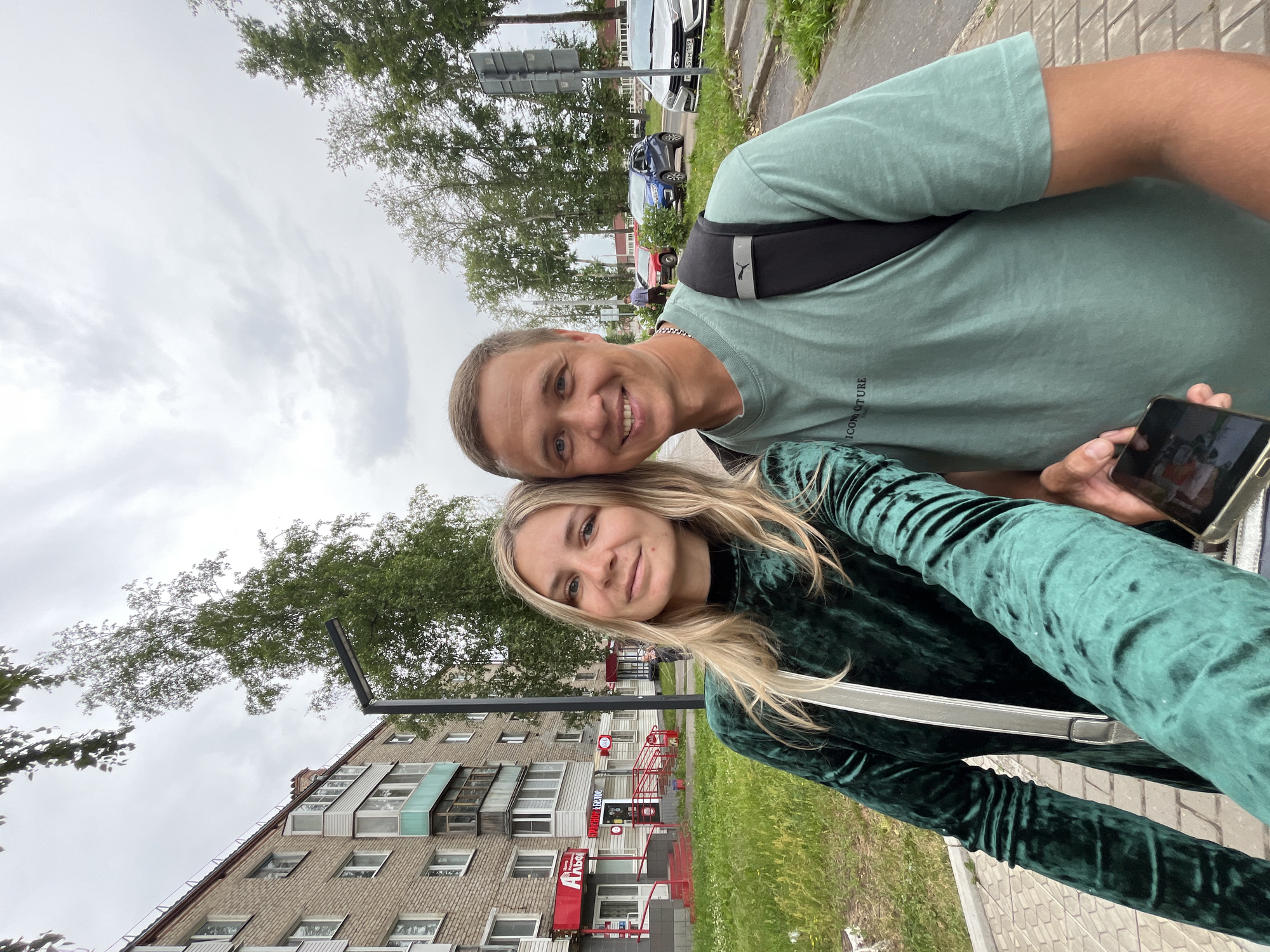 Morning out in Chaikovsky, with a pharmacy mascot on the street