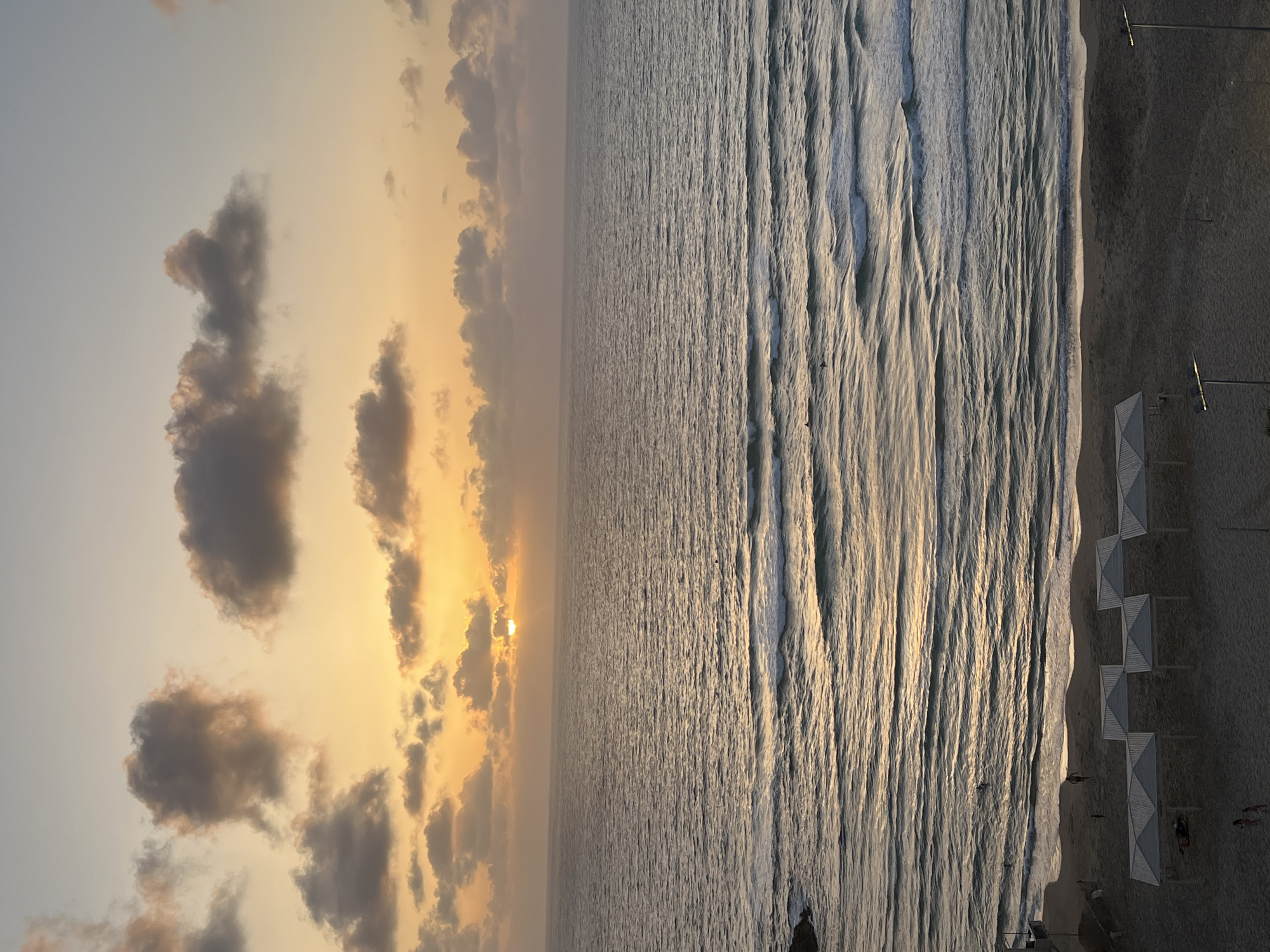 Sunset observed over Mediterranean Sea from Haifa, Israel