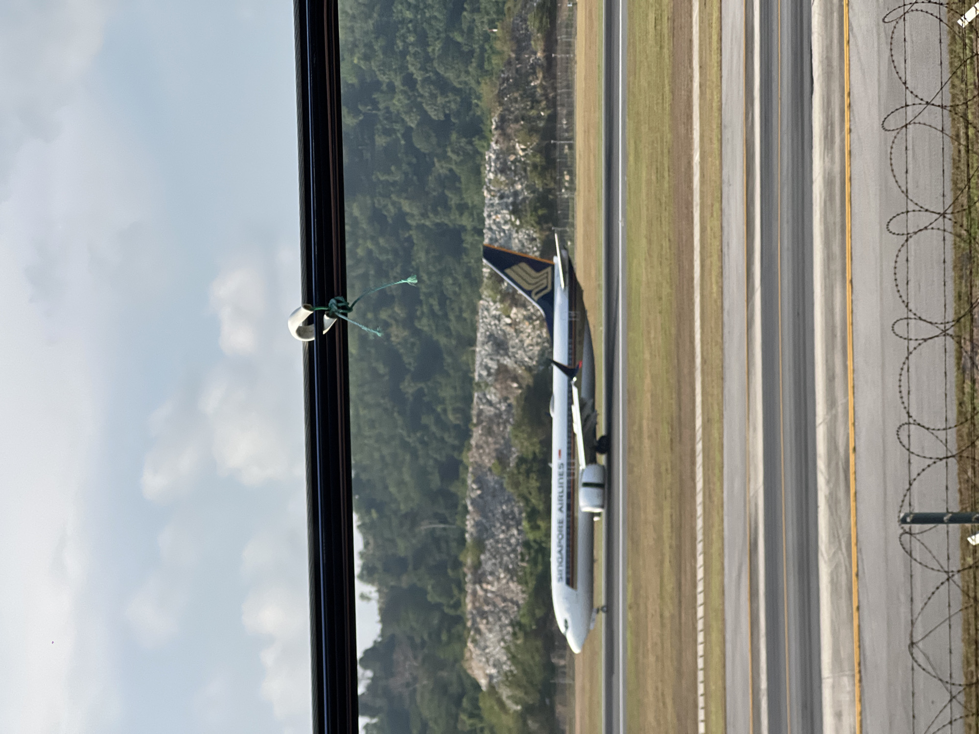 Singapore Airlines aircraft spotted on runway in Thailand