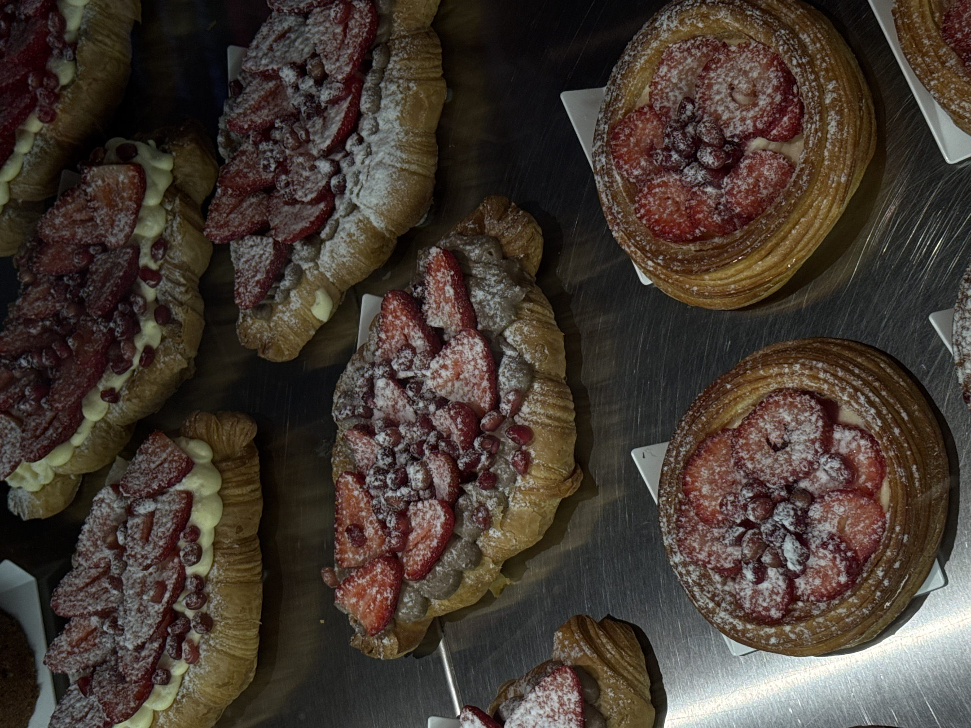 Morning moments captured across Yerevan: pastries, digital work, flower