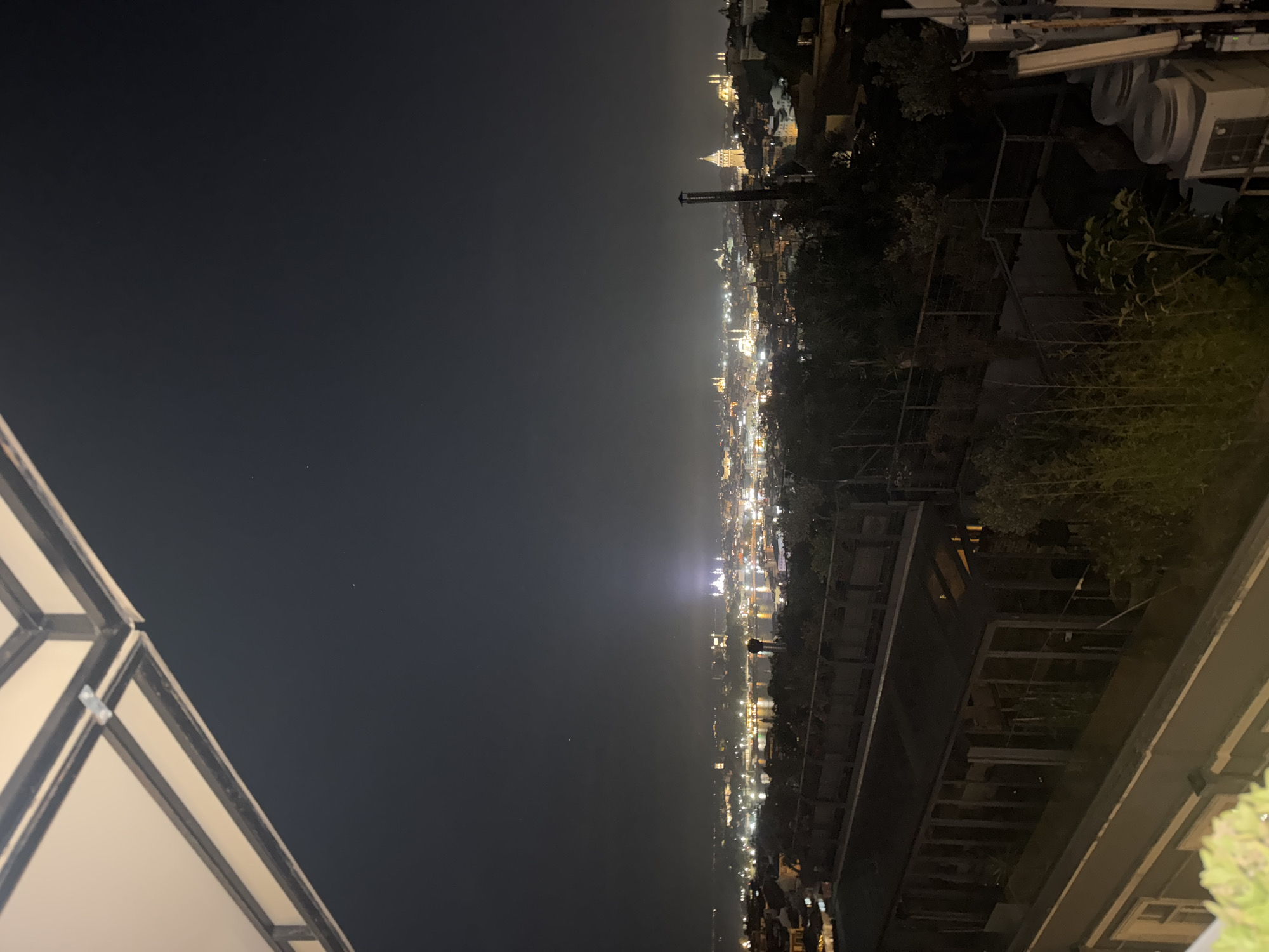 Nighttime Istanbul skyline from a Beyoğlu rooftop vantage point