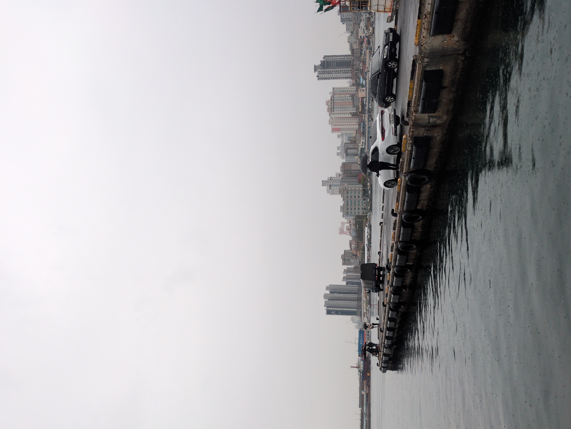 Rainy morning captured at Ulsan fishing harbor, South Korea