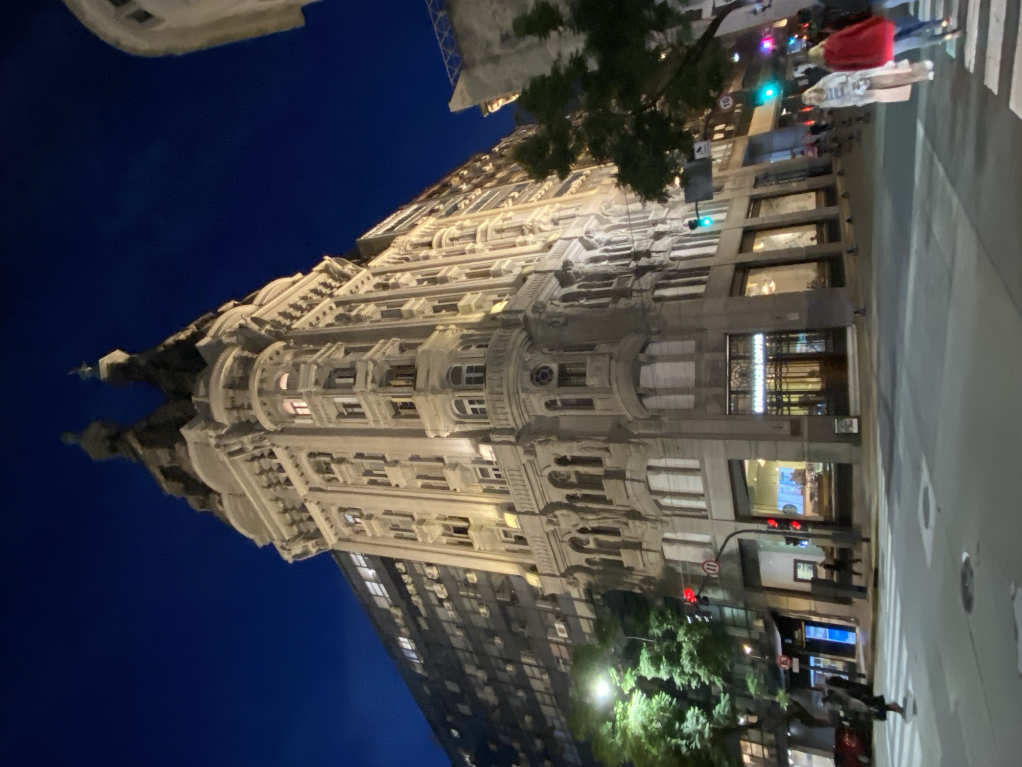 Nighttime documentation of Buenos Aires historic landmarks and street art