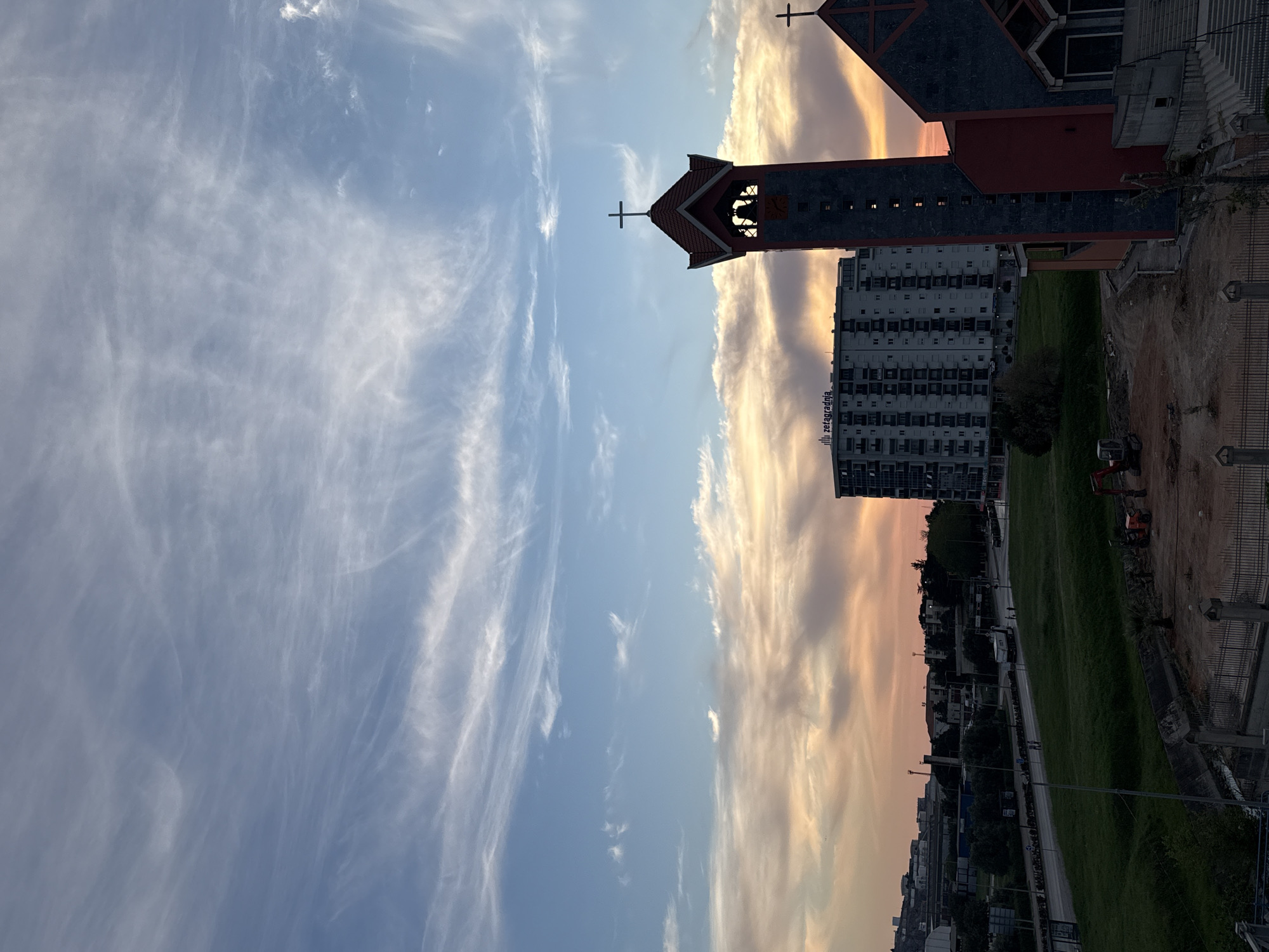 Church towers photographed at sunset across Montenegro locations