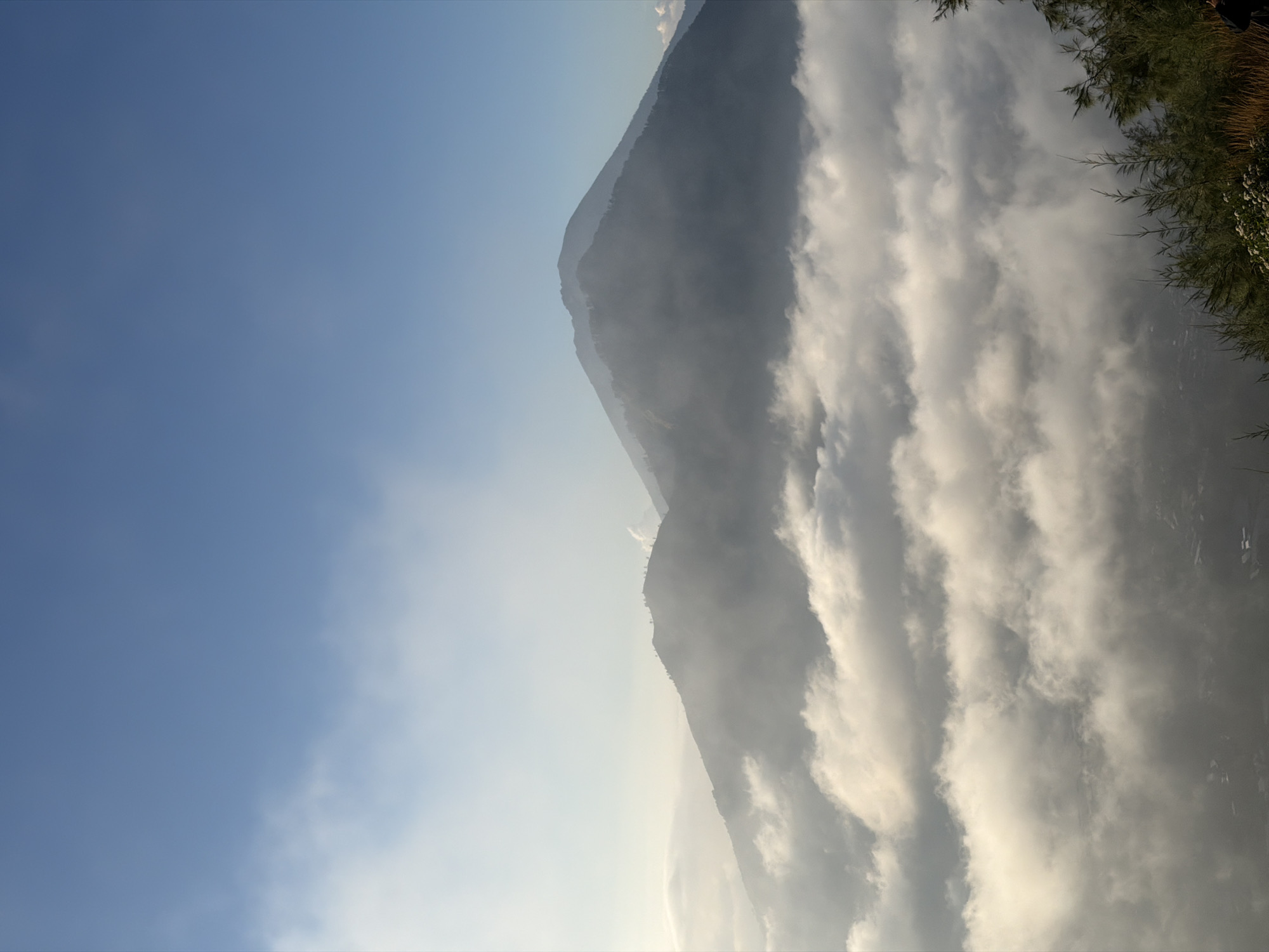 Mount Batur in the clouds, Kintamani