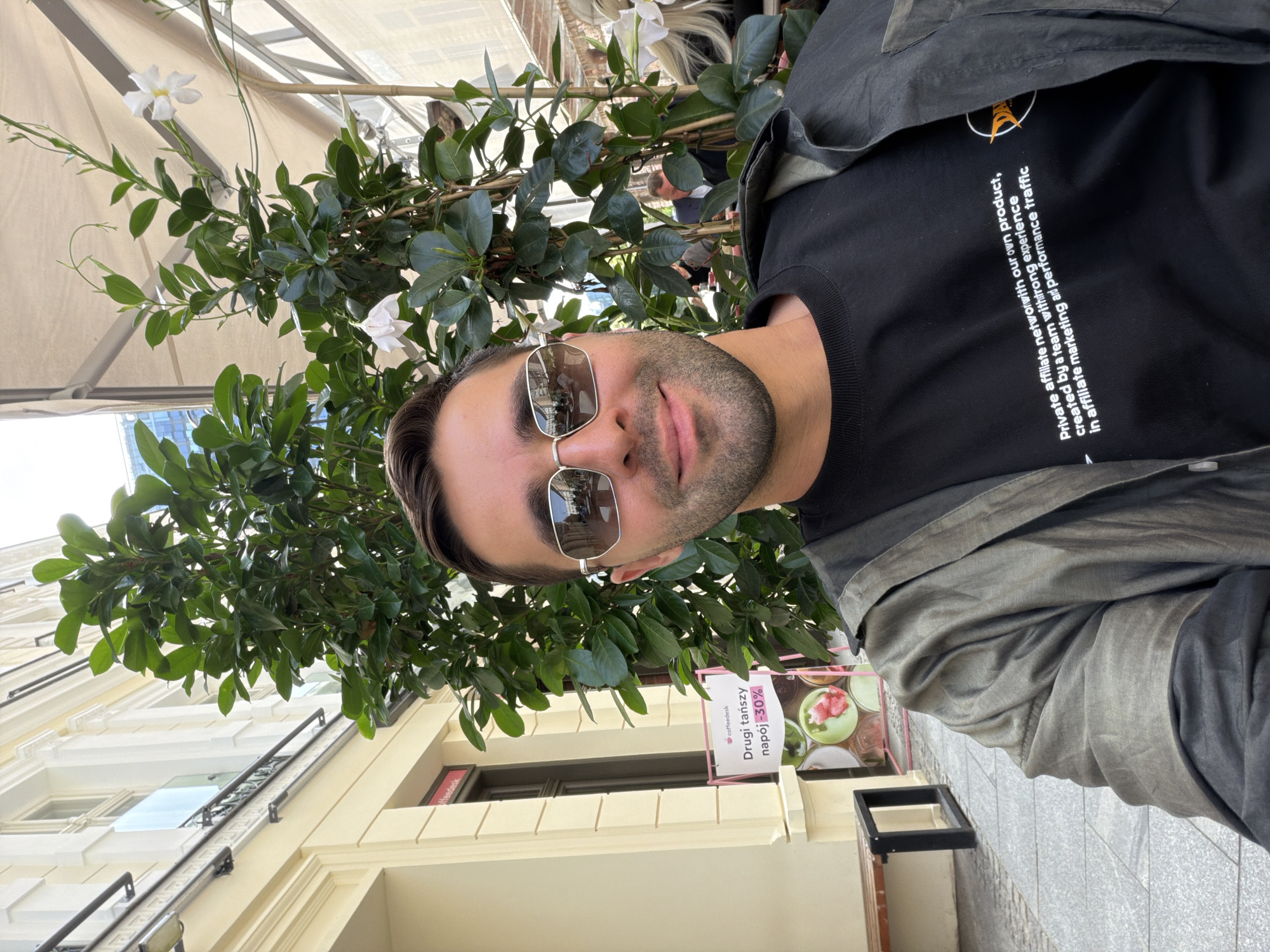 Outdoor selfie and deli shelves in Warsaw