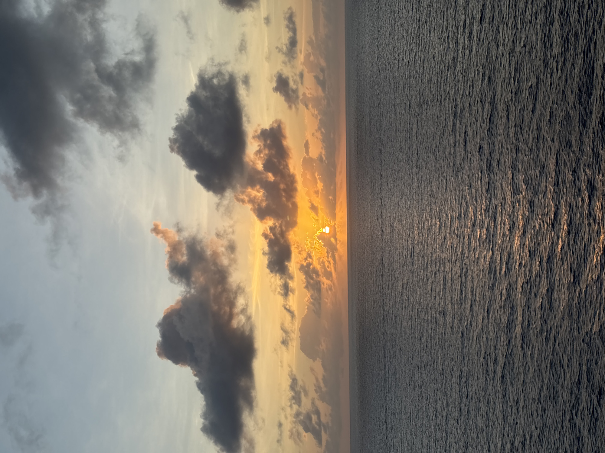 Sunset observed over Berry Islands waters, Bahamas