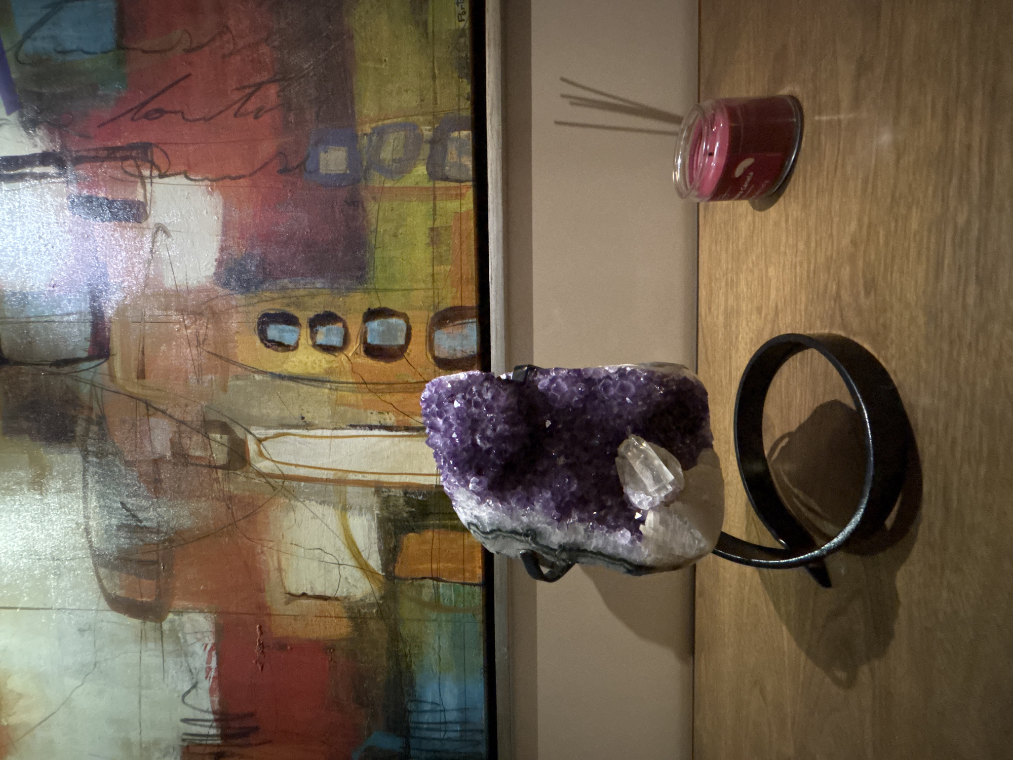 Abstract artwork documented in Mexican home interior