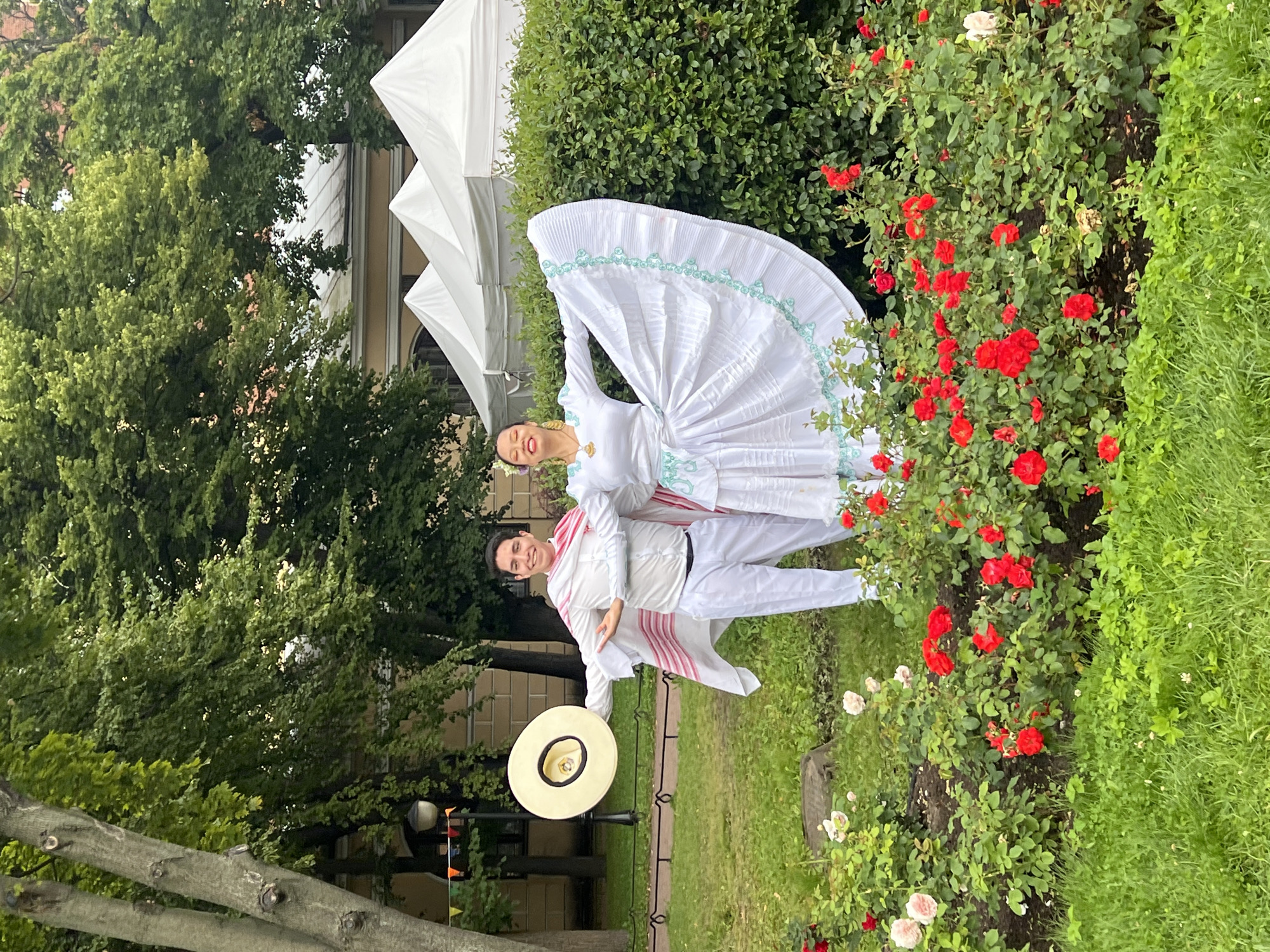 Traditional folk dancing and costumes at a Saint Petersburg outdoor event
