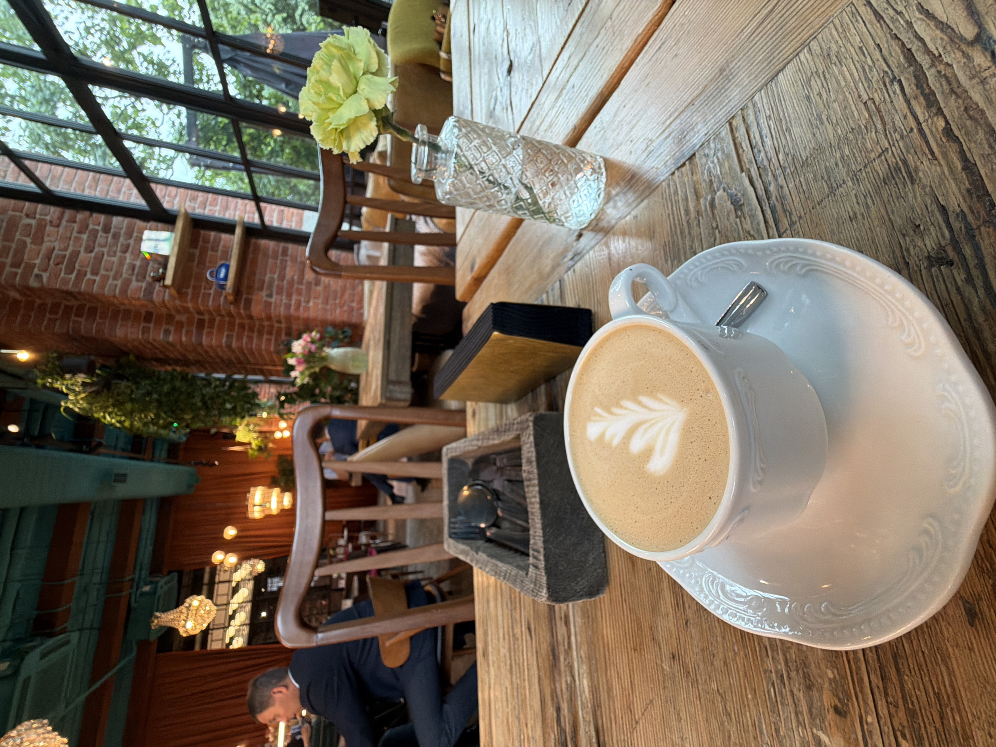 Café brunch with park views in Saint Petersburg