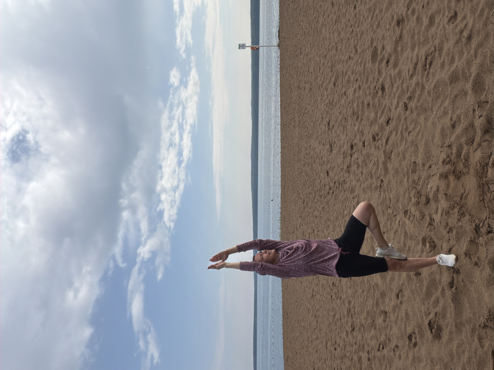 Morning at a Kama River beach in Chaikovsky, Russia