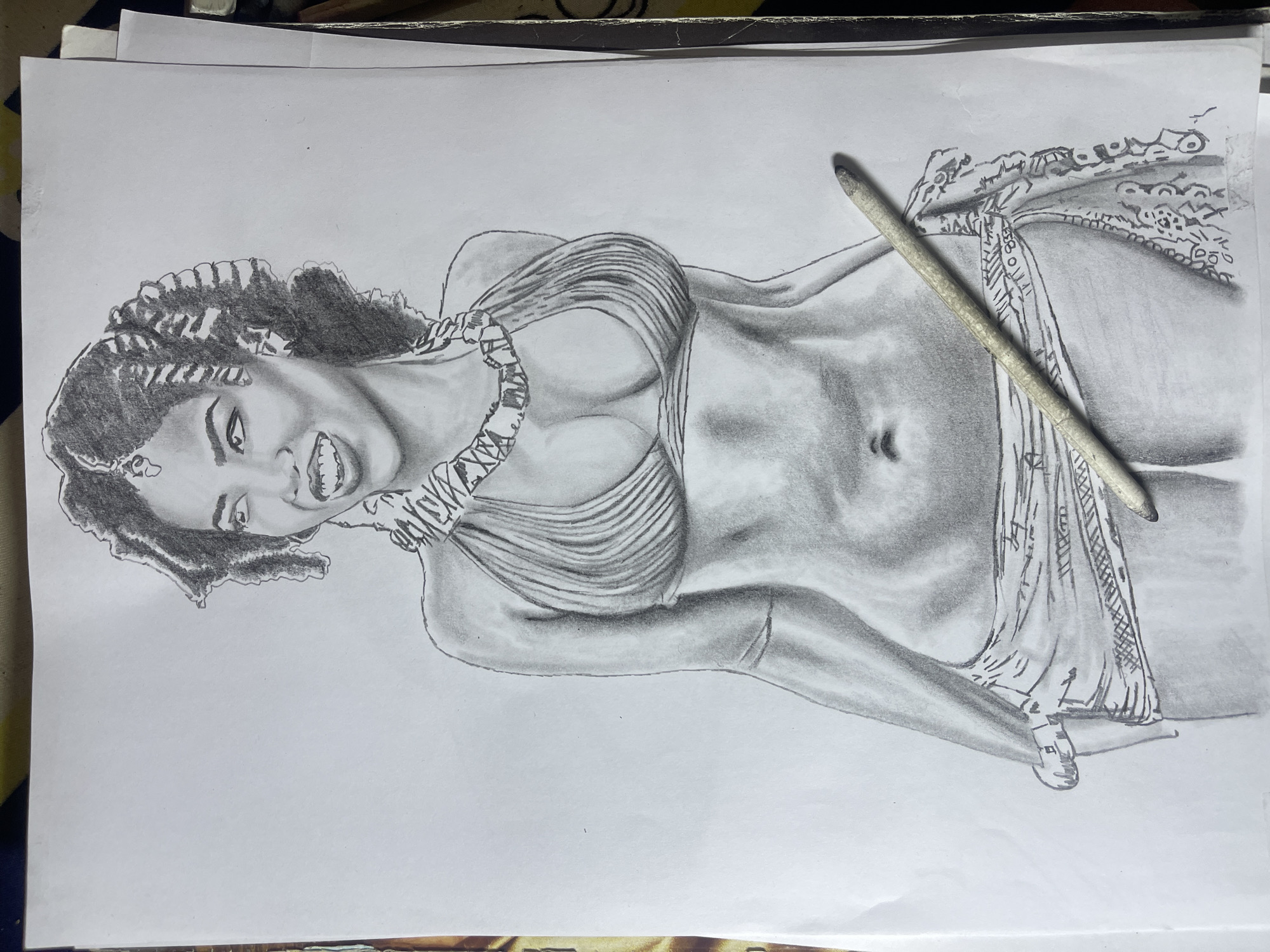 Artist creates detailed pencil portraits in Jos, Nigeria