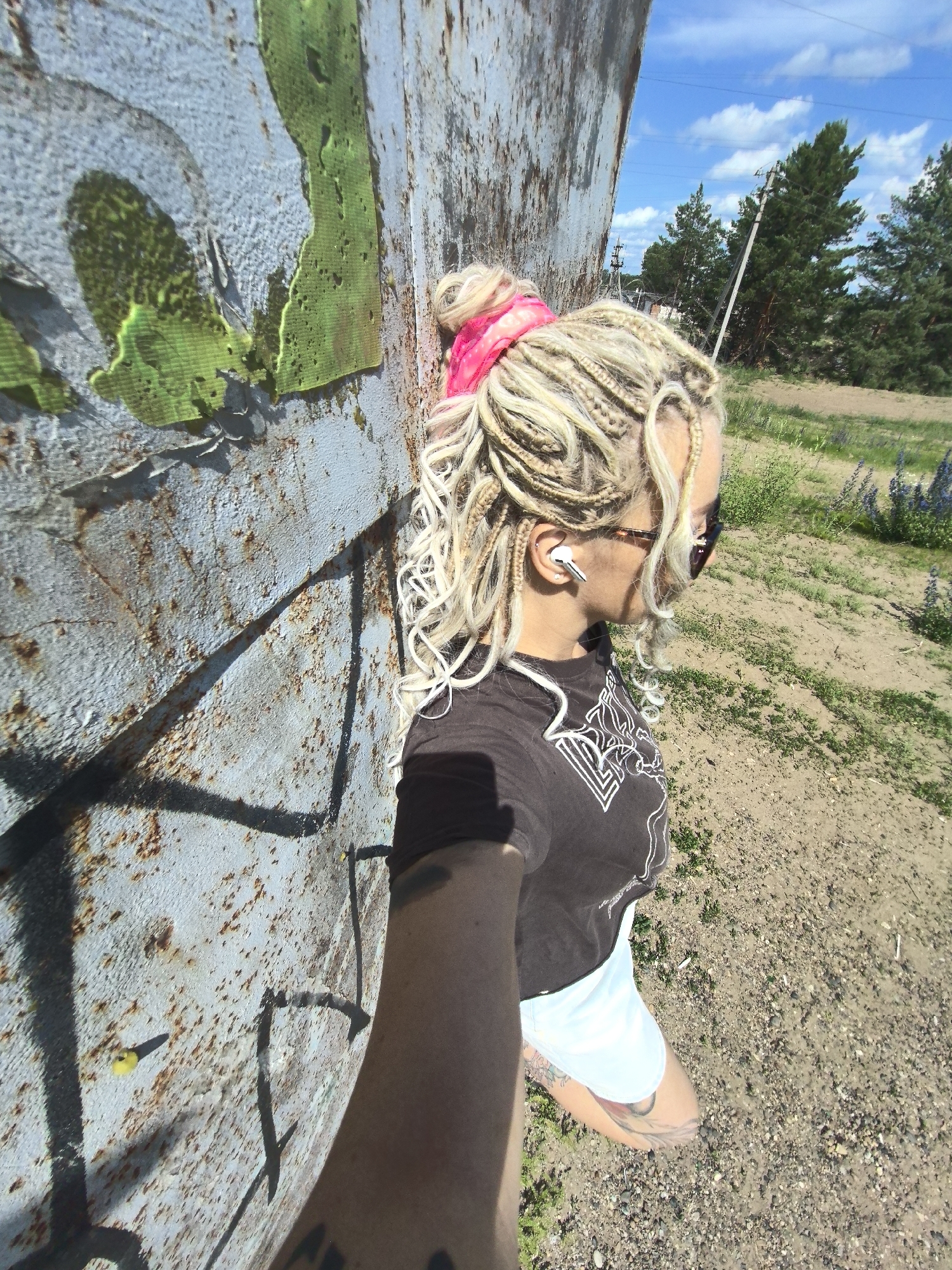 Exploring a wildflower field and derelict spots in rural Russia