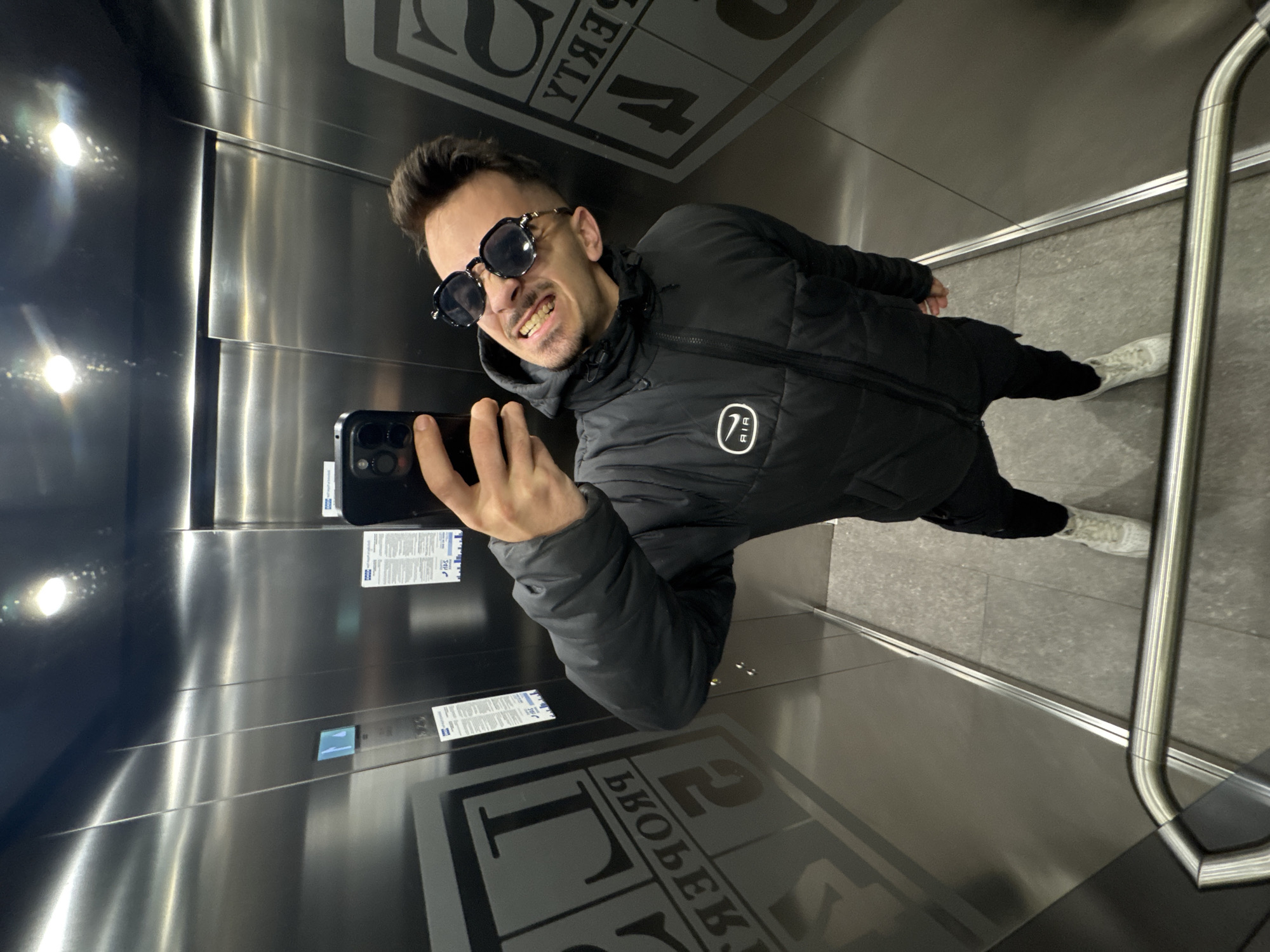 Morning selfies captured at modern Sofia building site