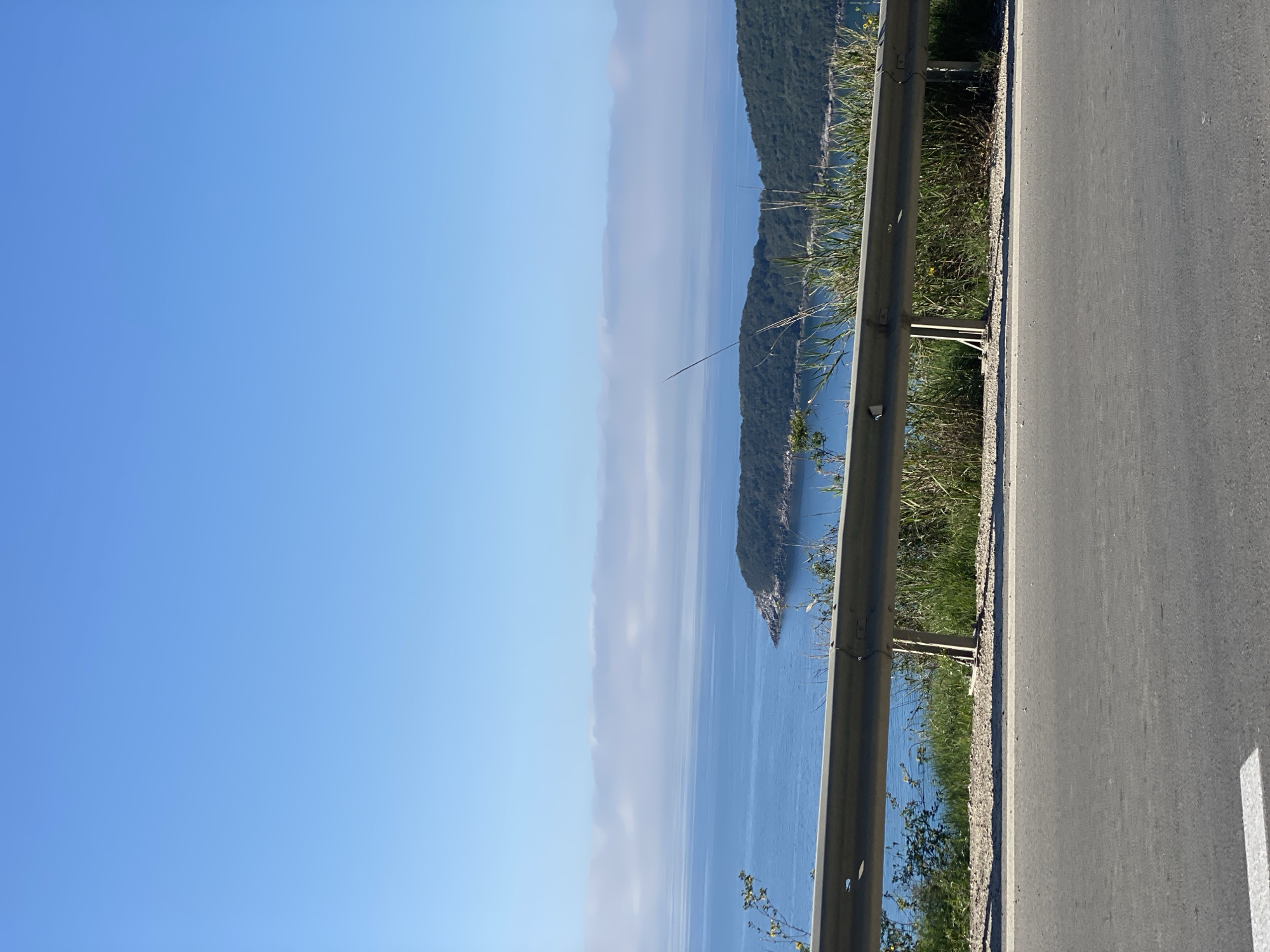 Morning coastal highway views documented near Prijevor, Montenegro