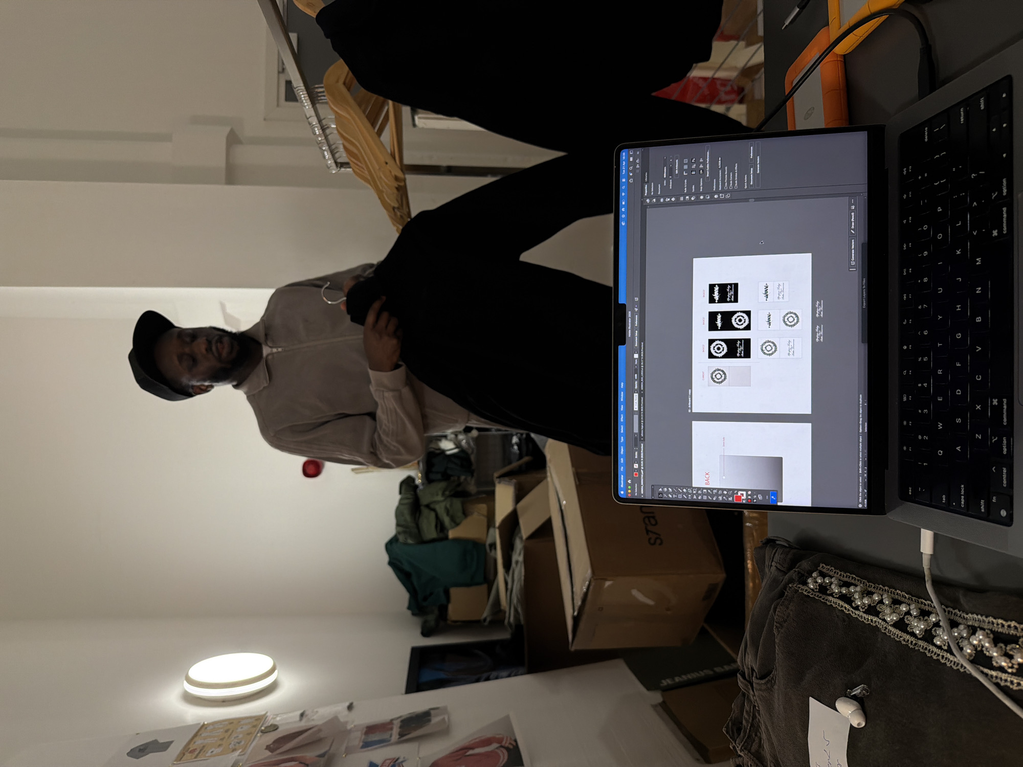 Man photographed in London commercial workspace during afternoon