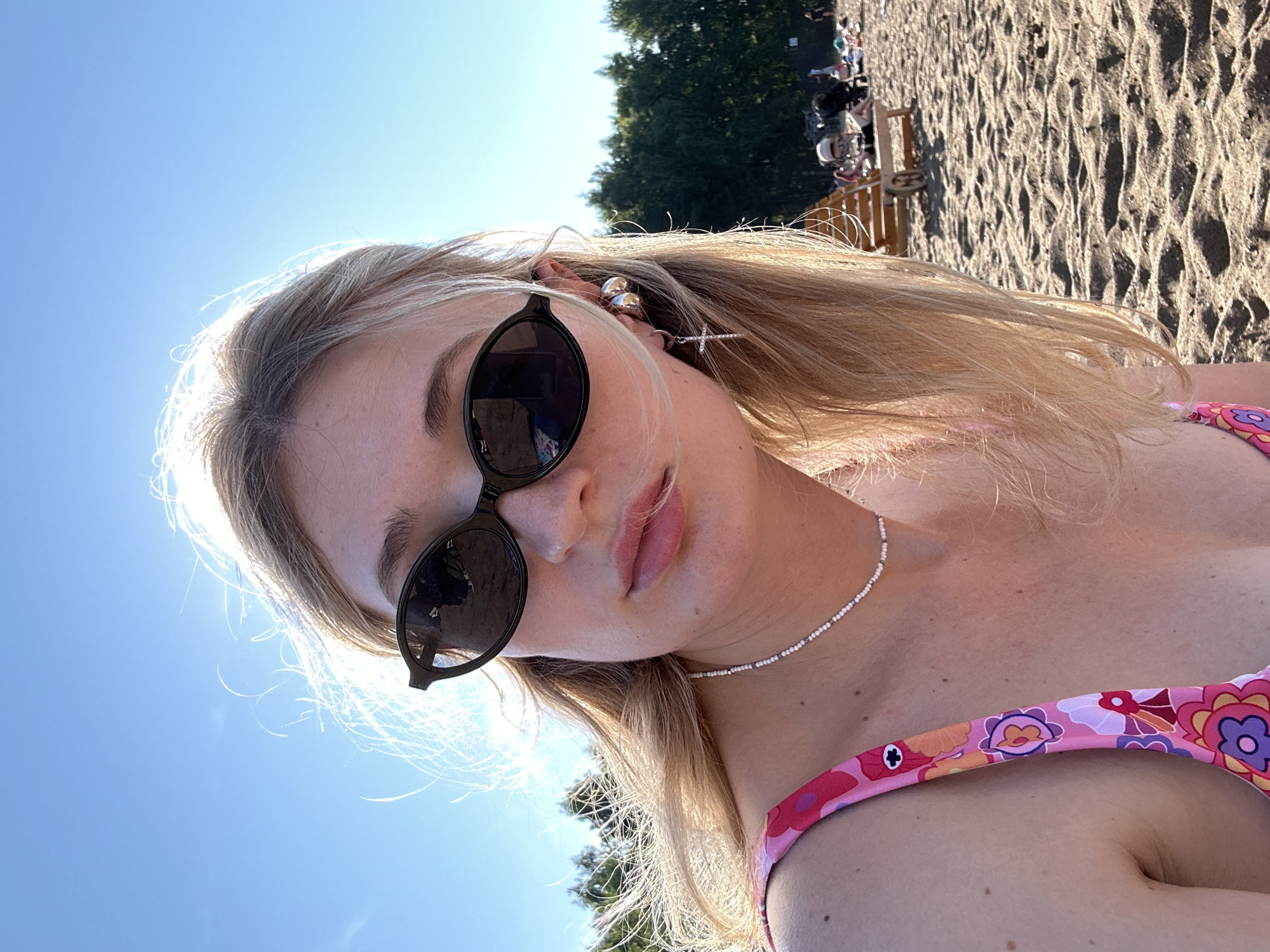 Sunny beach afternoon in Chaikovsky, selfies and lounging