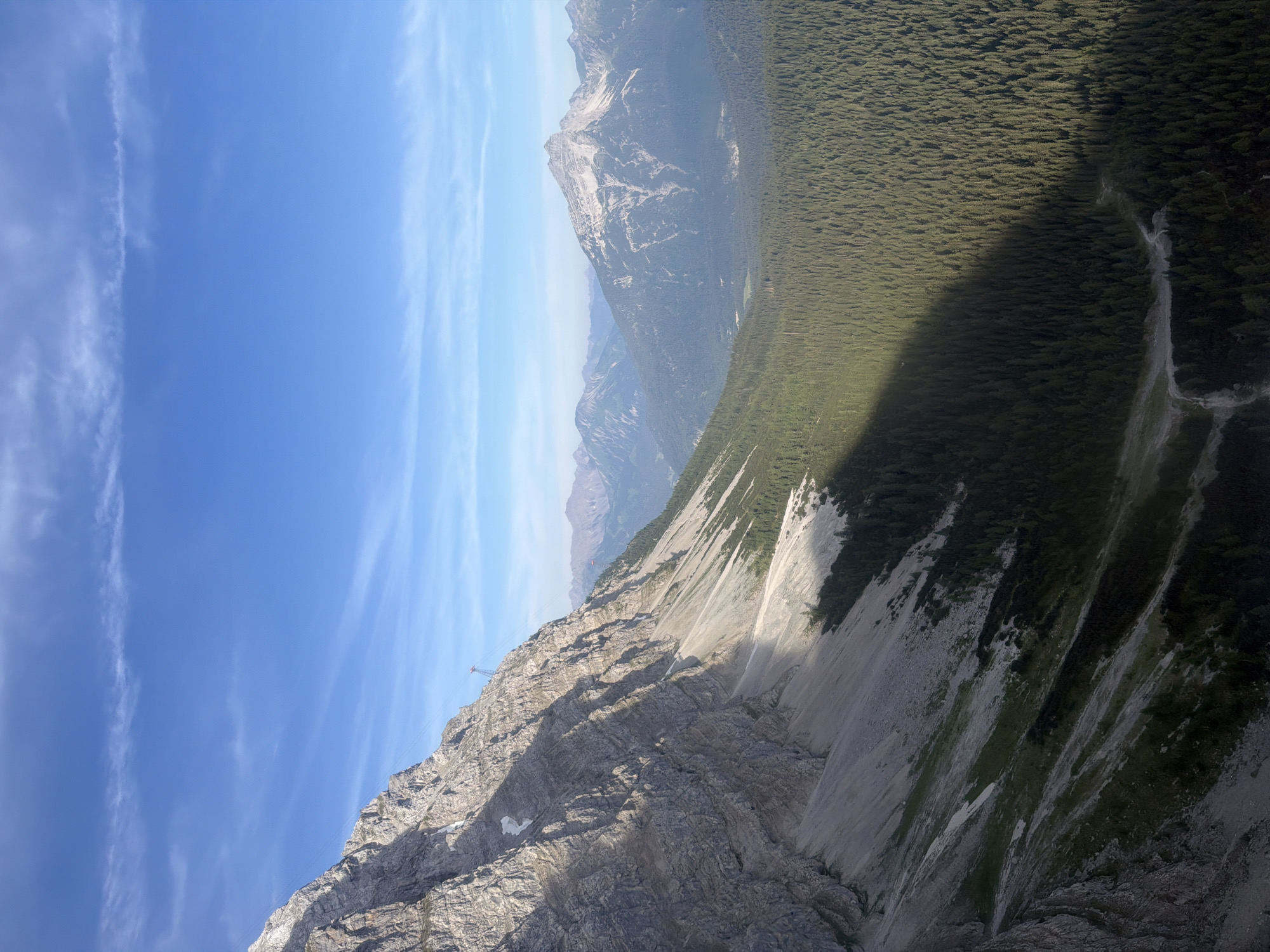Rocky Alpine peaks and forest panorama near Grainau, Bavaria