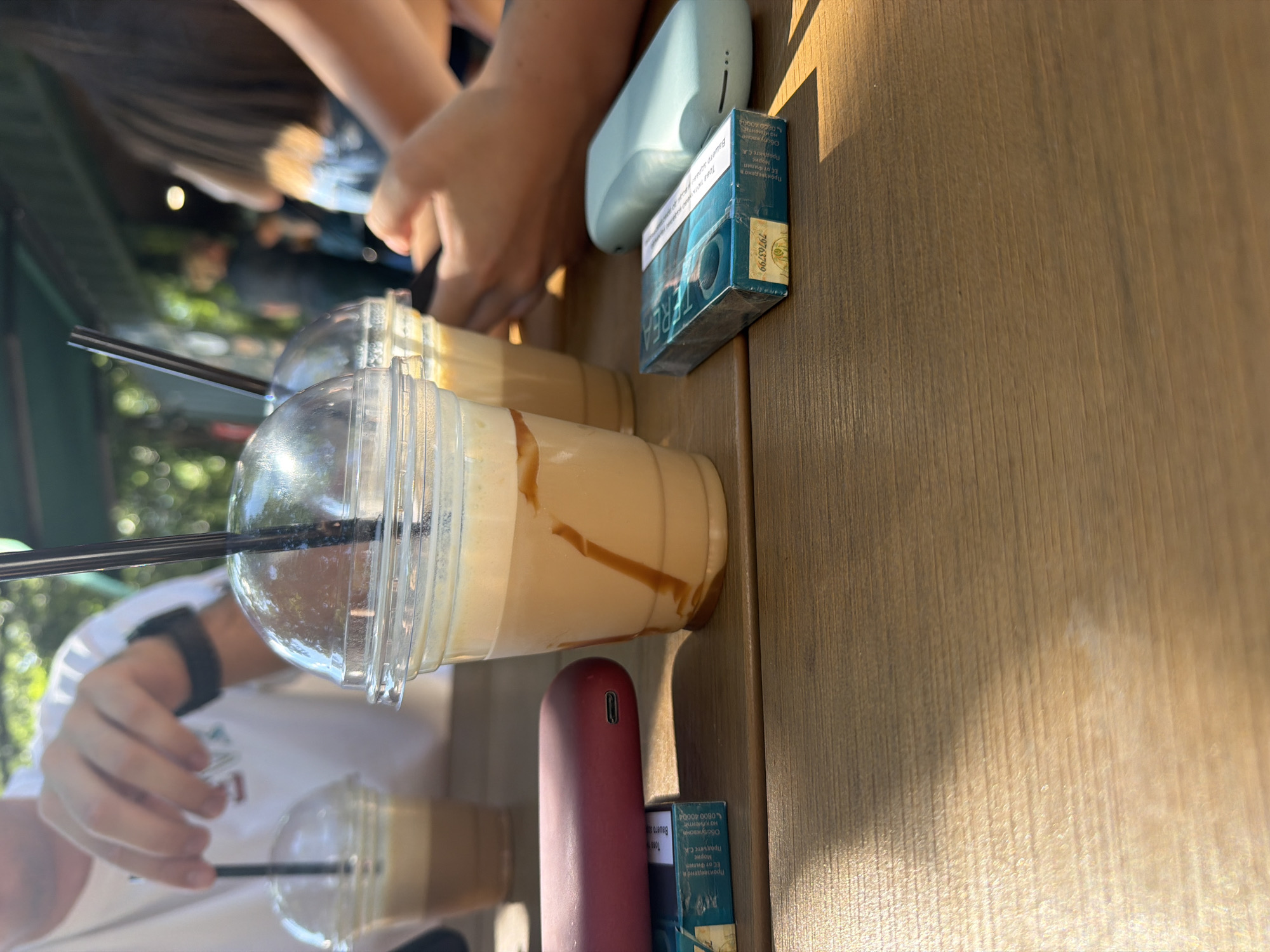 Park cafe afternoon with canal boats in Haskovo