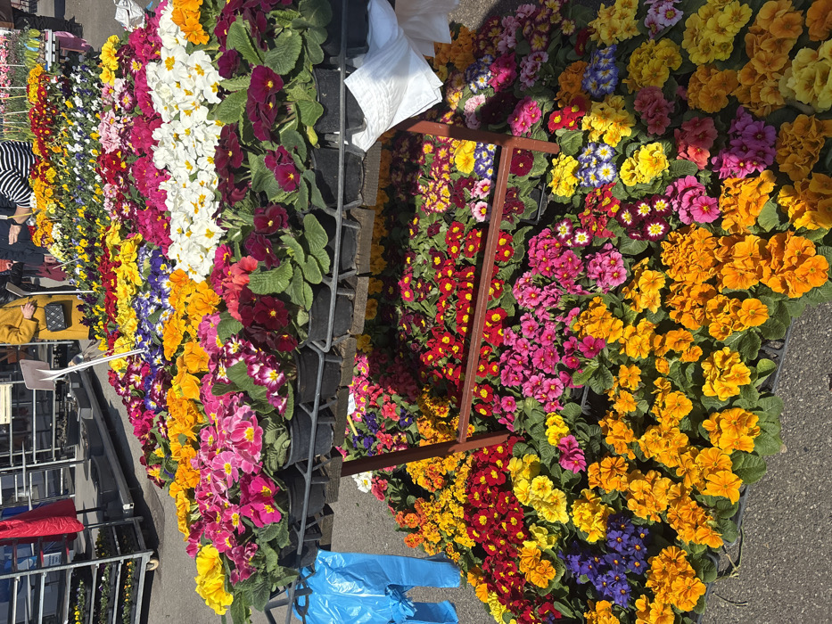 Spring market bustling with flowers and produce in Zagreb