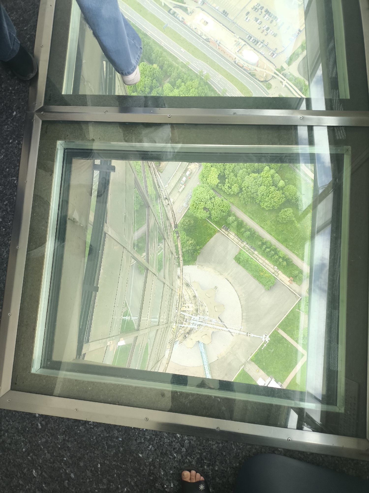 Glass floor view captured from high tower in Khimki