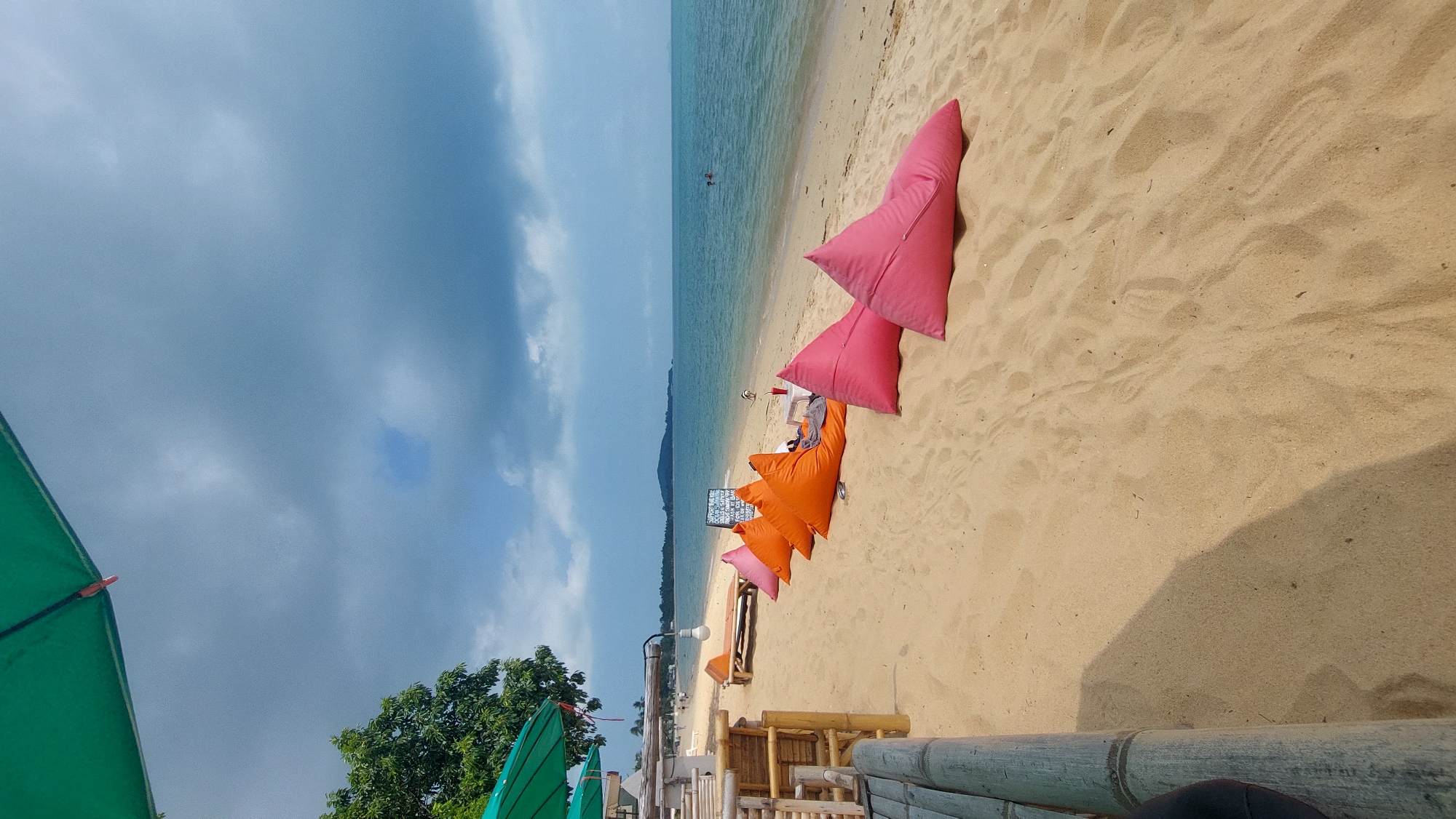 Early morning beach scene captured in Baan Mae Nam Thailand