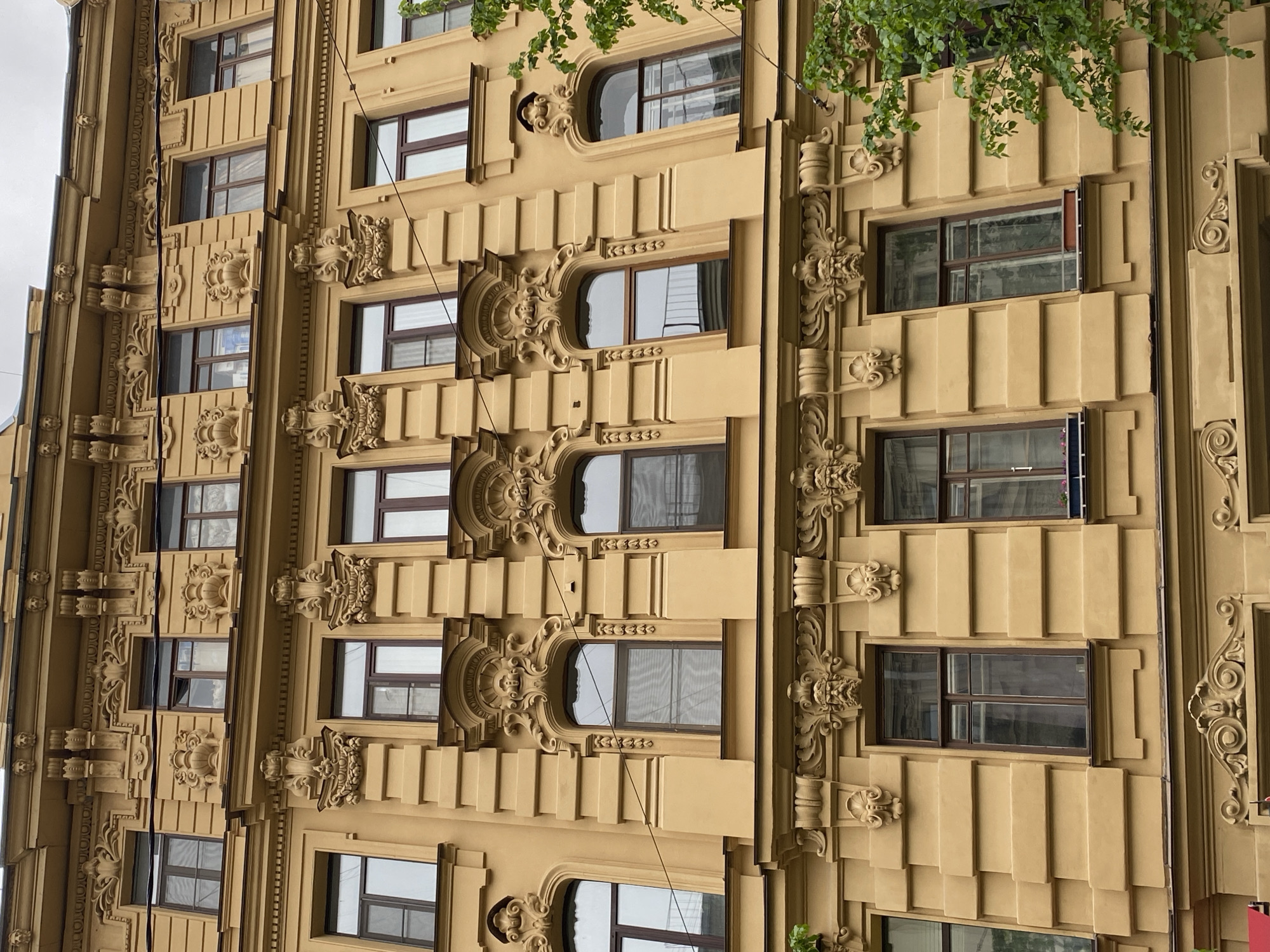Historic ornate building facade documented in Saint Petersburg