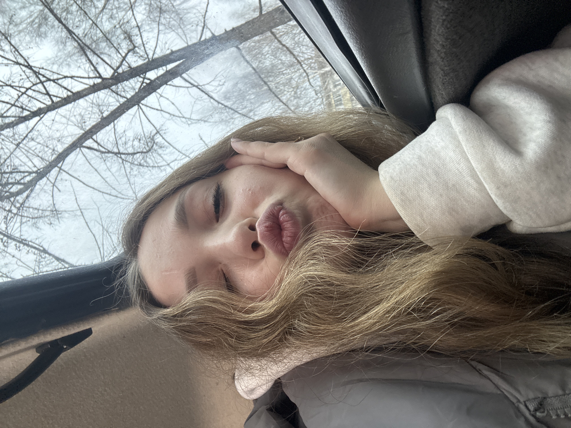 Young people take car selfies in Izhevsk