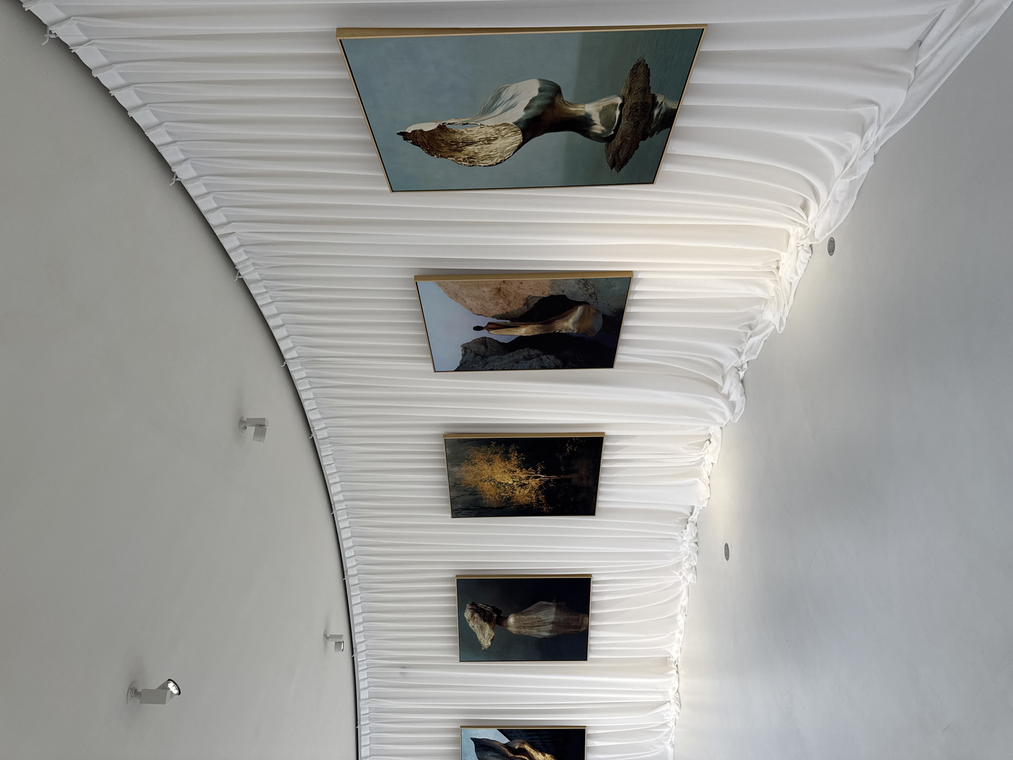 Gallery interior with draped ceiling documented in Seoul