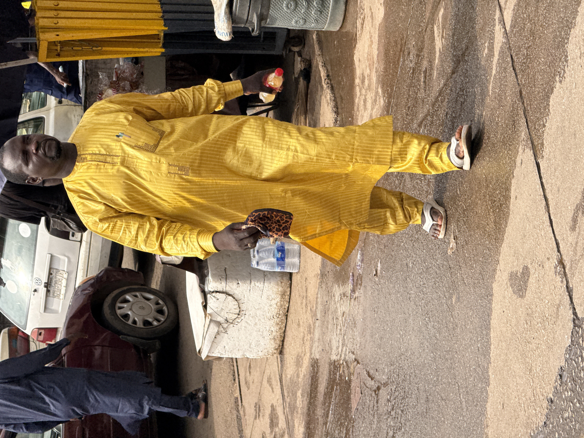 Morning foot traffic along Abuja's streets and sidewalks