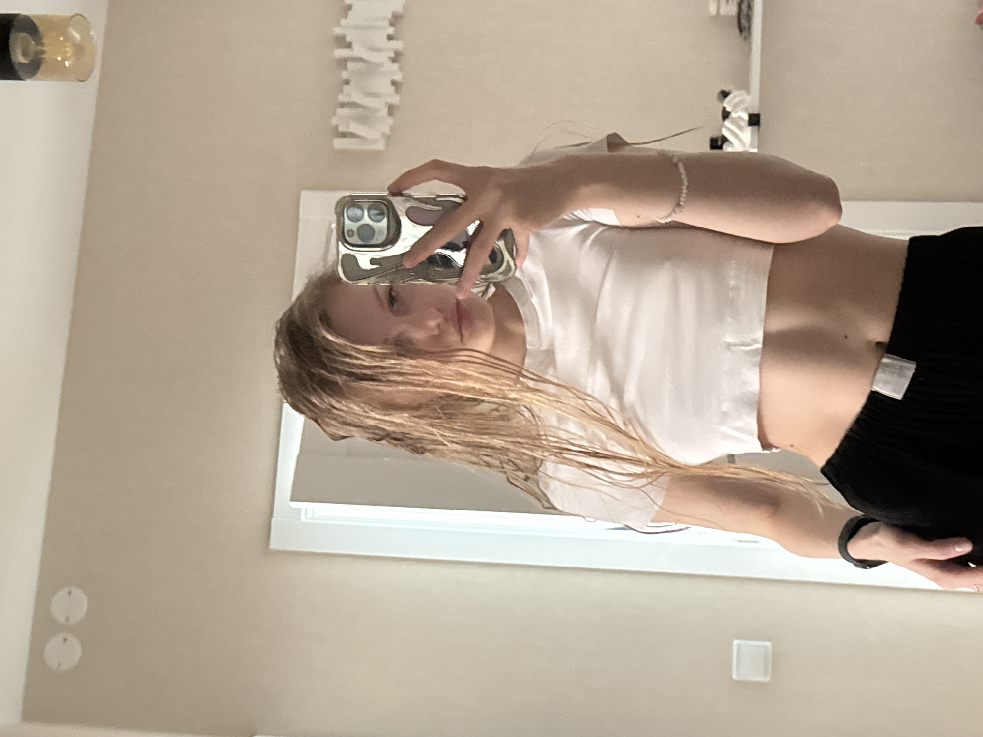 Woman takes bathroom selfies in Perm, Russia
