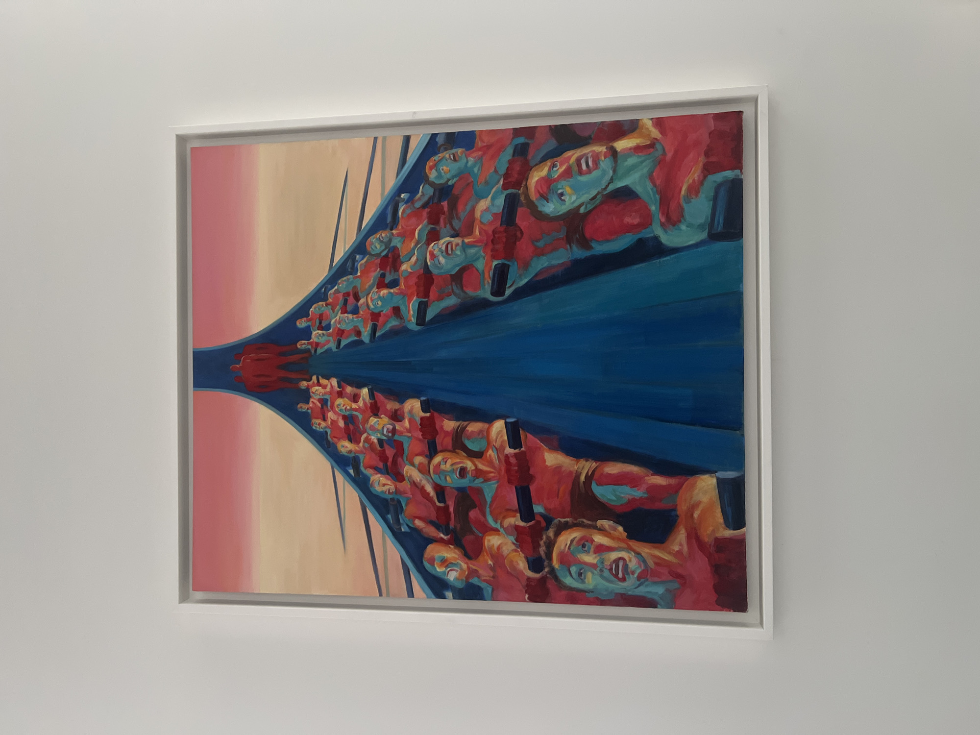 Artist reviews color swatches in Saint Petersburg studio