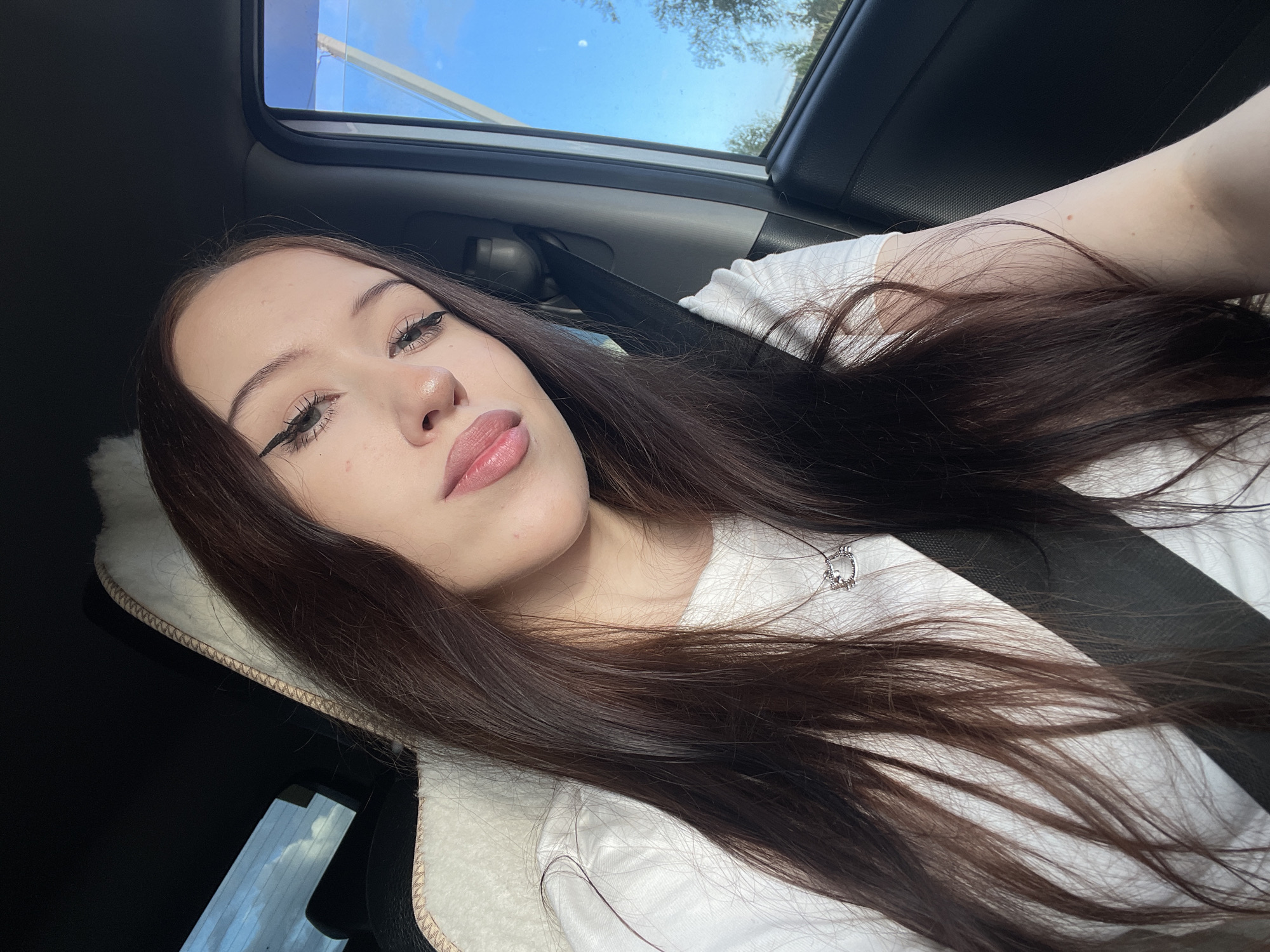 Afternoon car ride through rural Russia, selfies and sky views