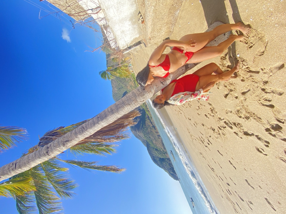 Sunset beach activities captured at Juan Griego, Venezuela