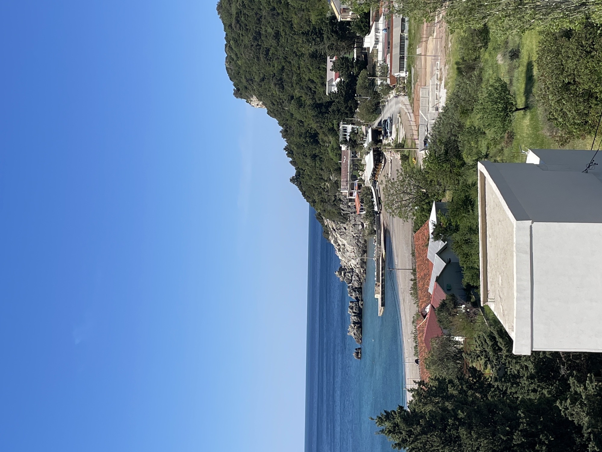 Morning coastal views captured from balcony in Čanj, Montenegro