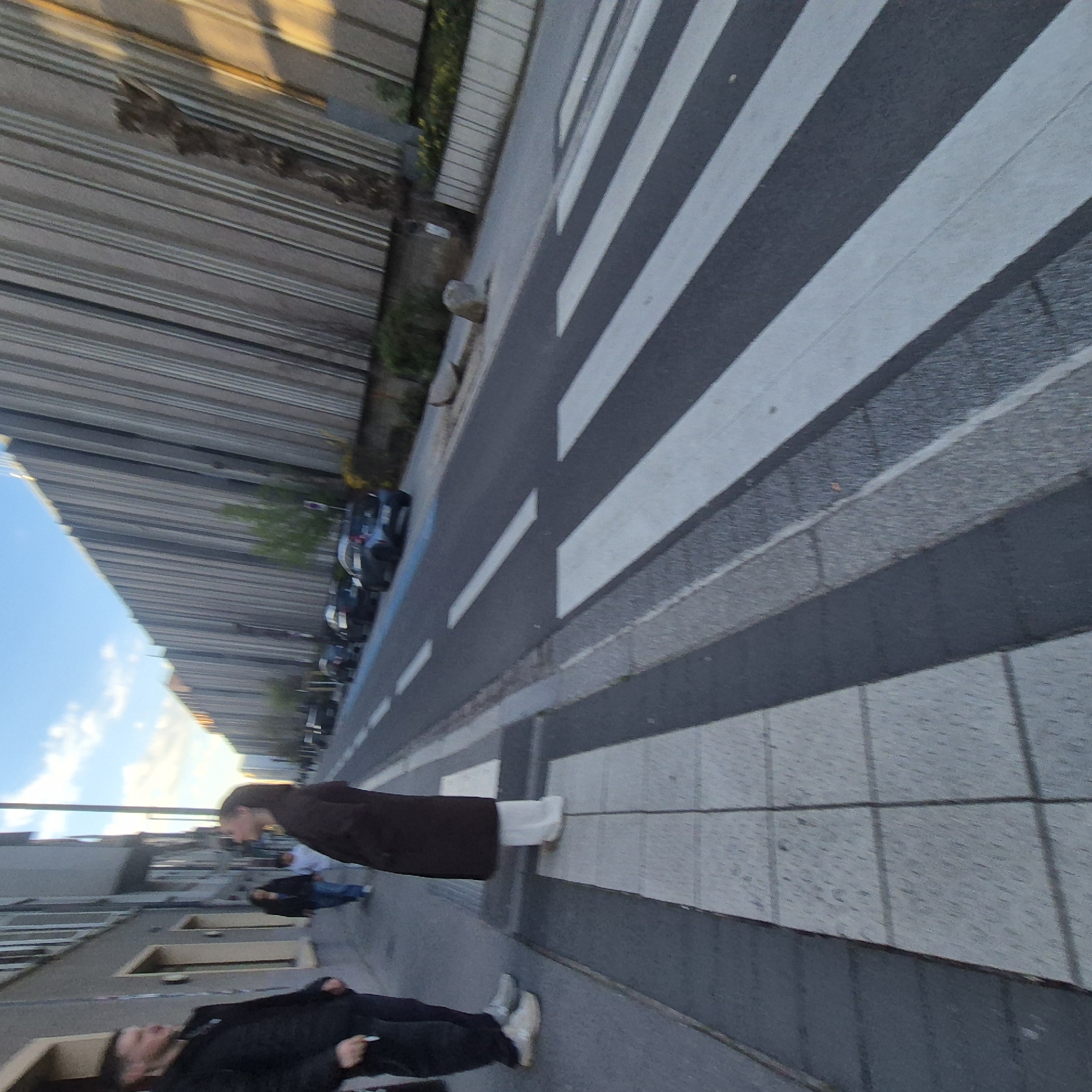 Street scene with crosswalk and parked bicycles in Strasbourg
