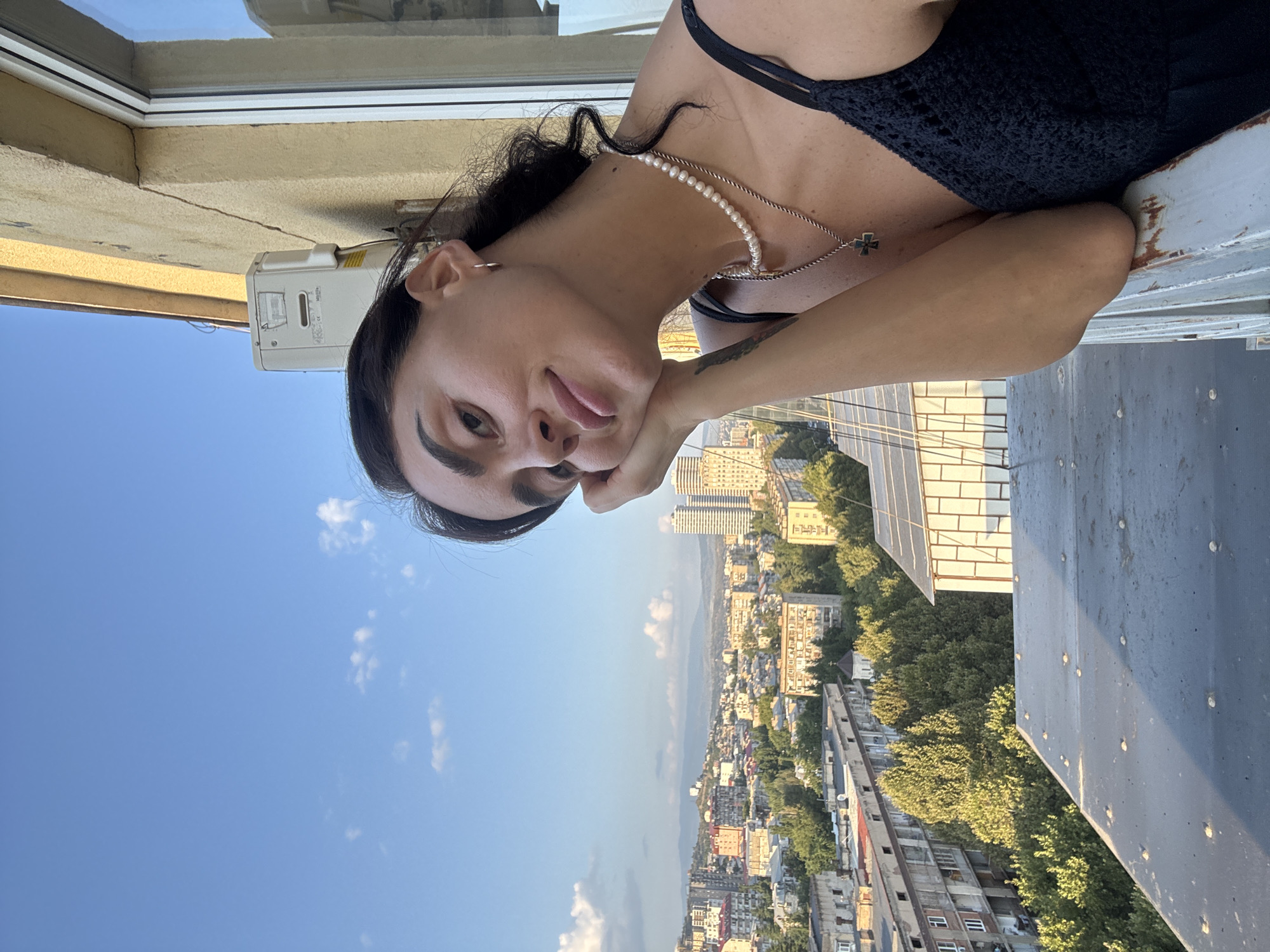 Quiet afternoon portraits in Tbilisi, pearl necklace throughout
