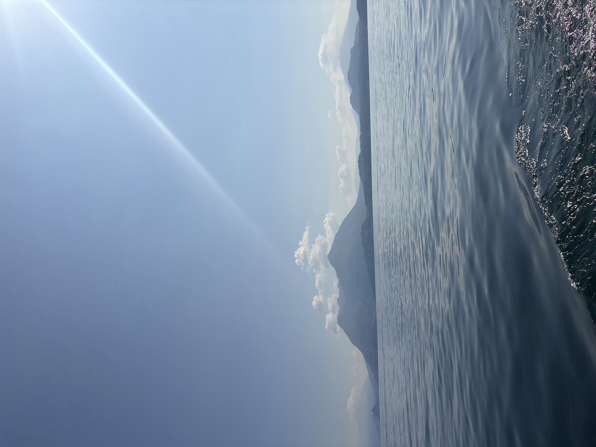 Morning boat ride captured on Italian lake near Binda
