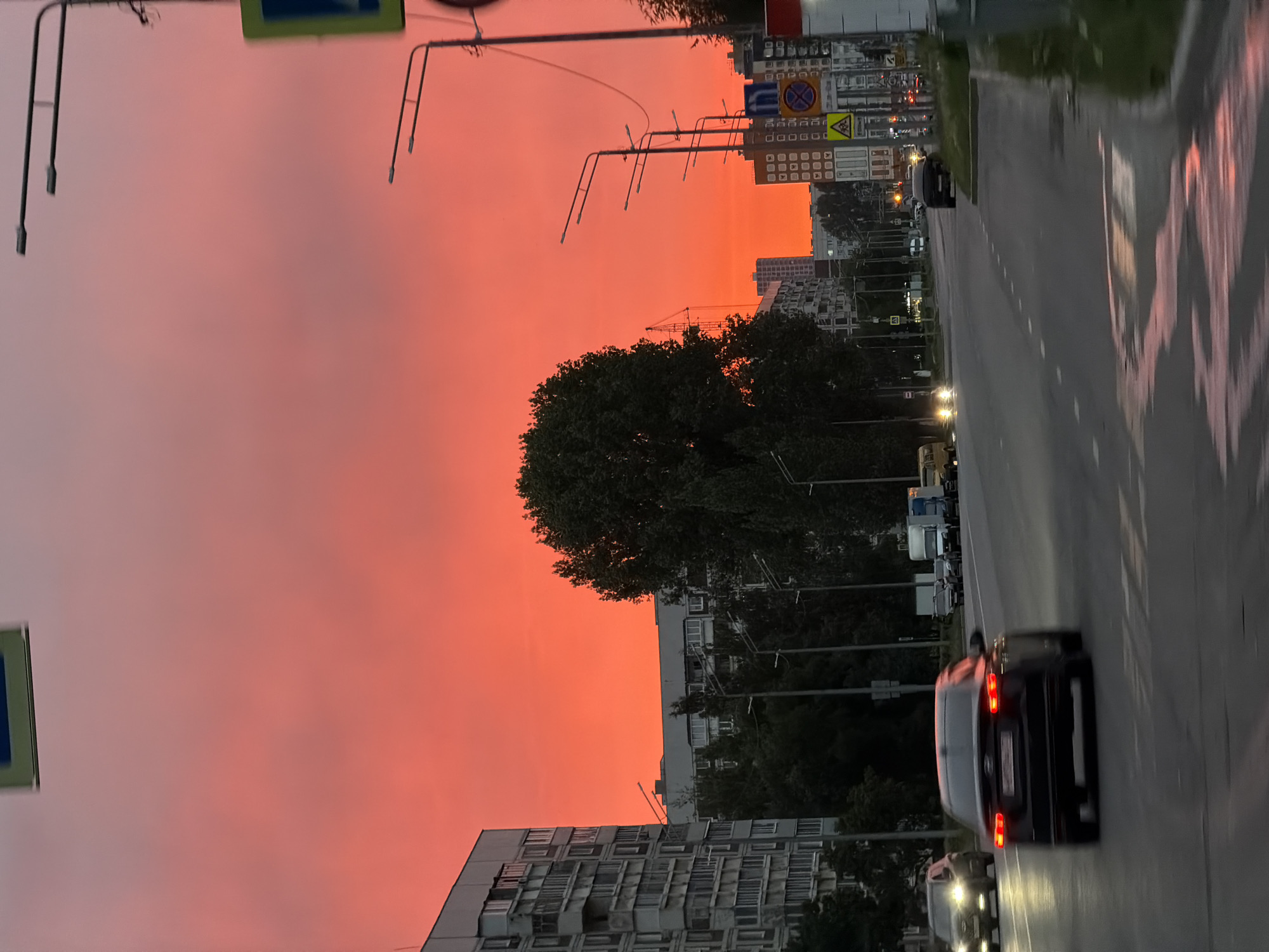 Ulyanovsk streets glow under a vivid June sunset