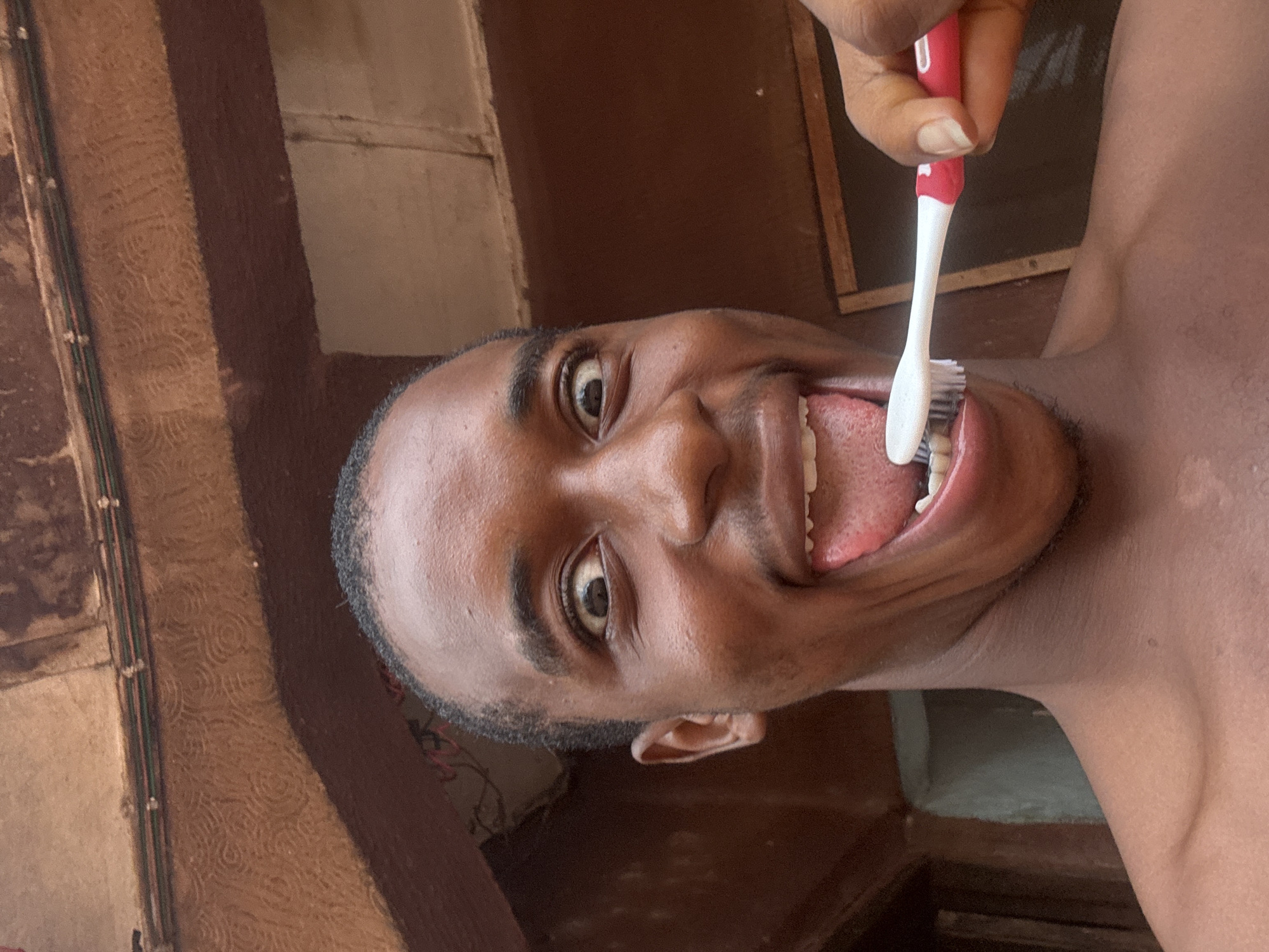 Goofing around outdoors in Nkpor, Nigeria