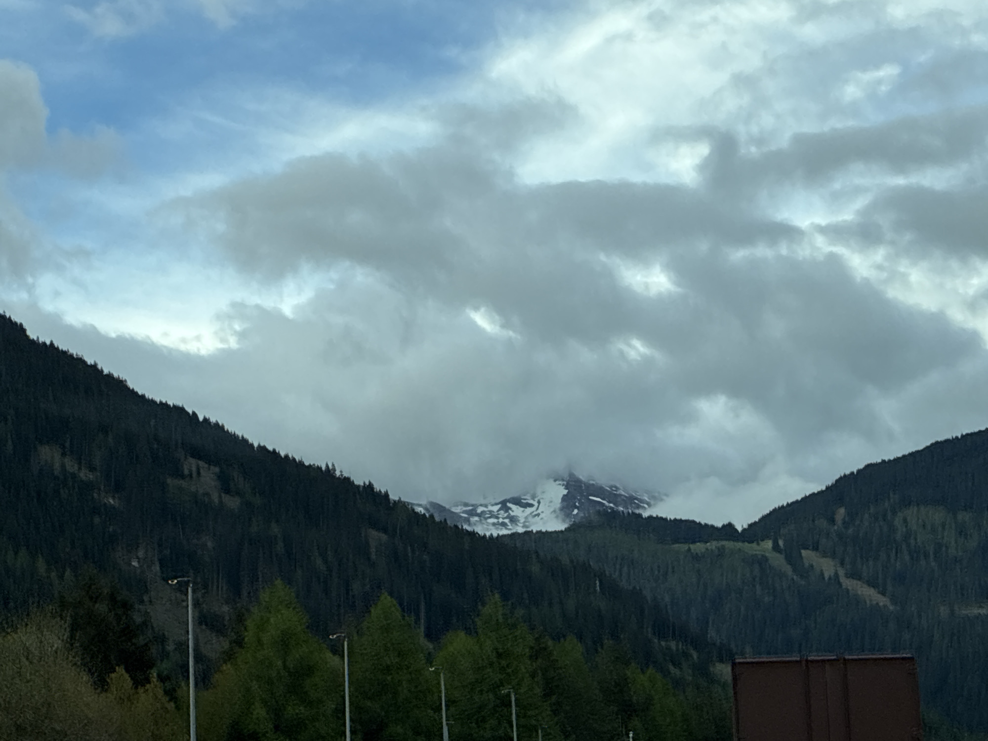 Cloudy mountain landscape documented in Austrian Alps near Brenner