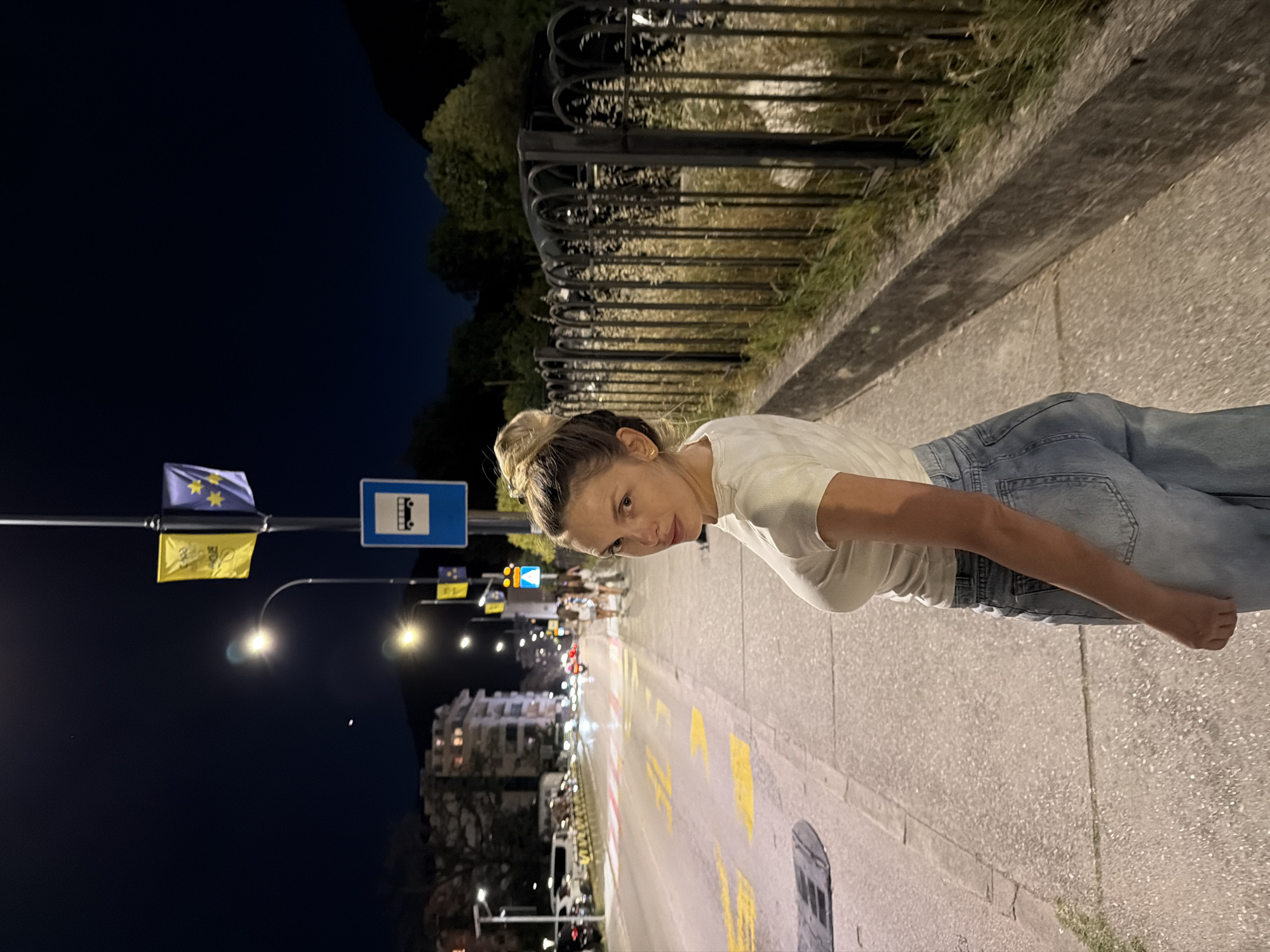 A casual evening around Budva — supermarket, burgers, nighttime streets.