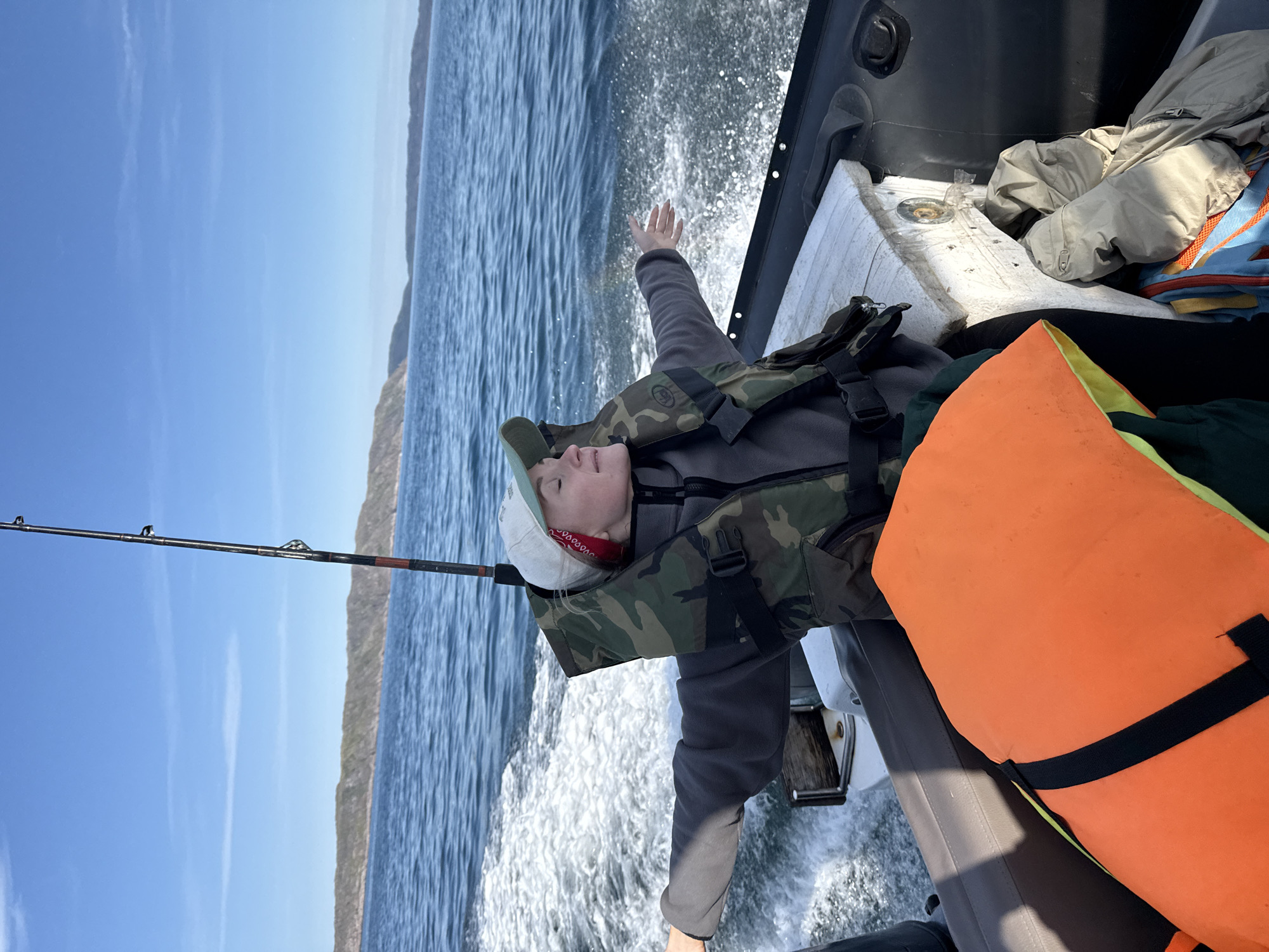 Boat ride through cold, choppy waters off Teriberka, Russia
