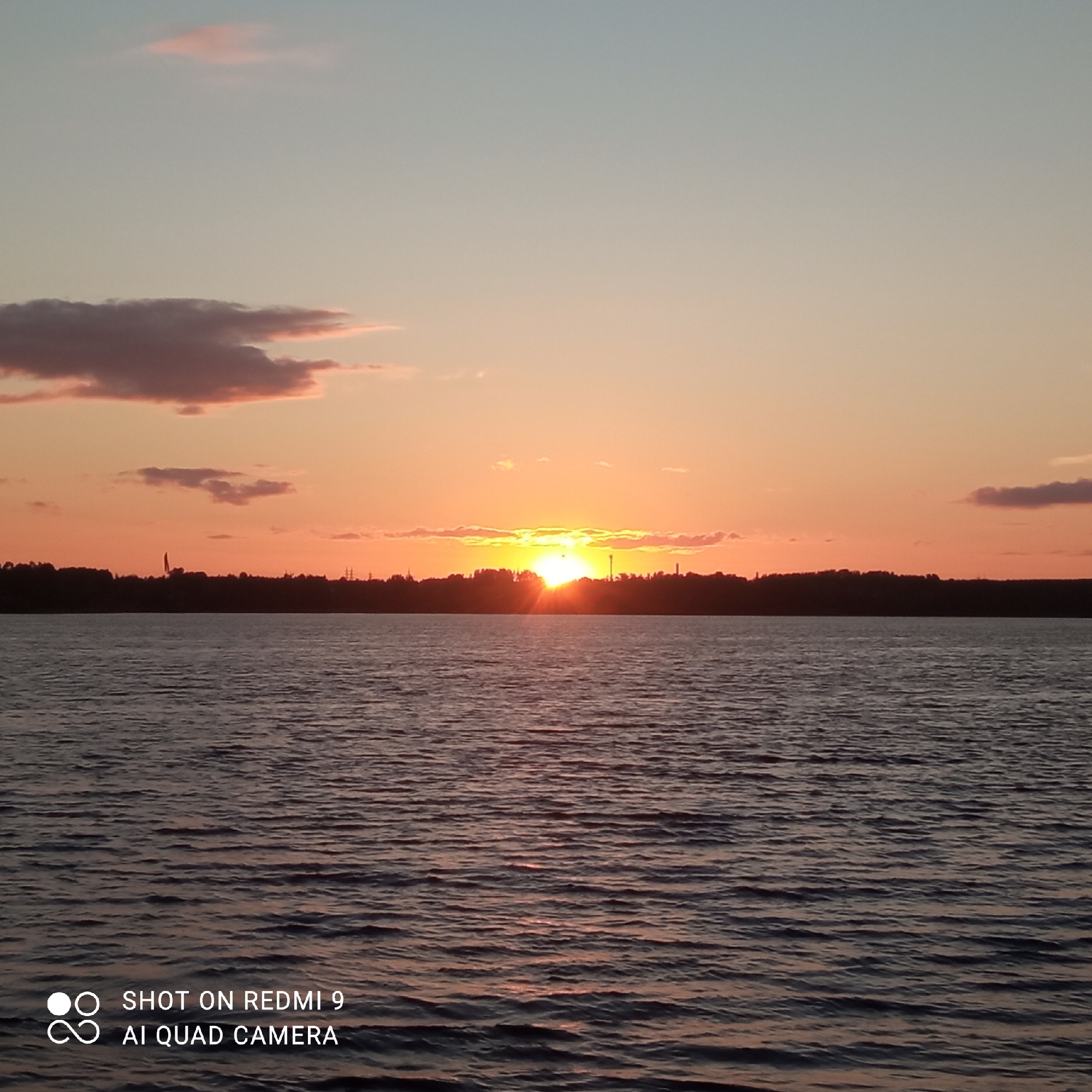 Sunset documented over Kama River in Chaikovsky, Russia