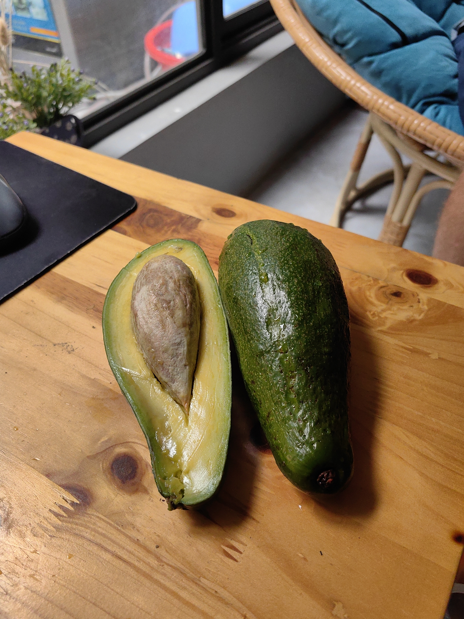 Woman examines fresh avocado at home in Hà Nội