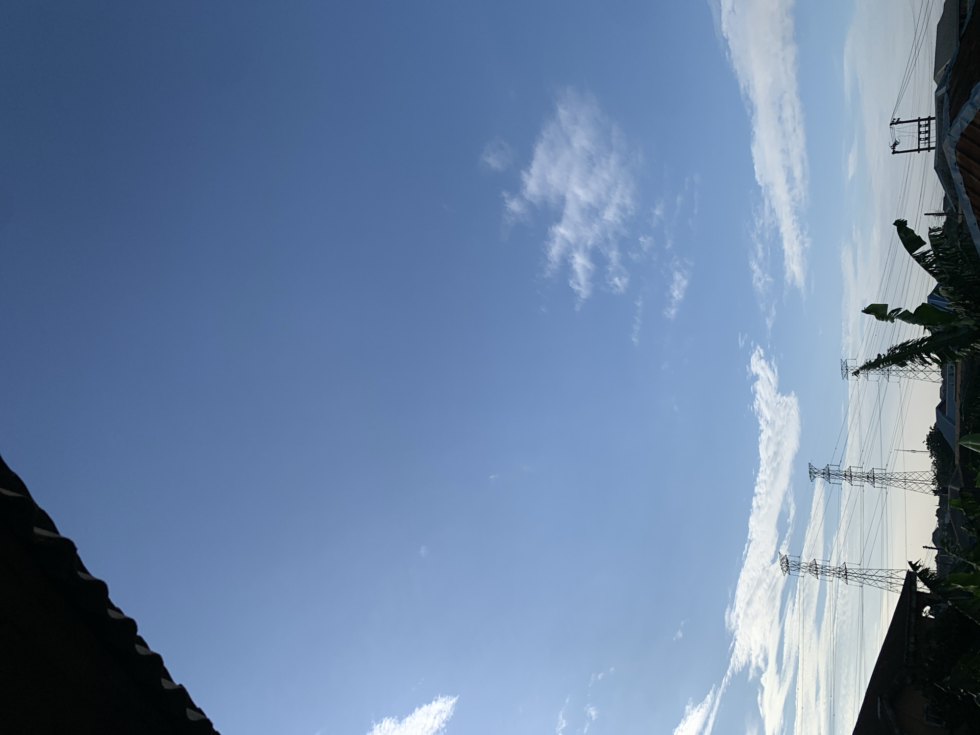 Morning sky views captured in Ikorodu, Nigeria show clouds, aircraft