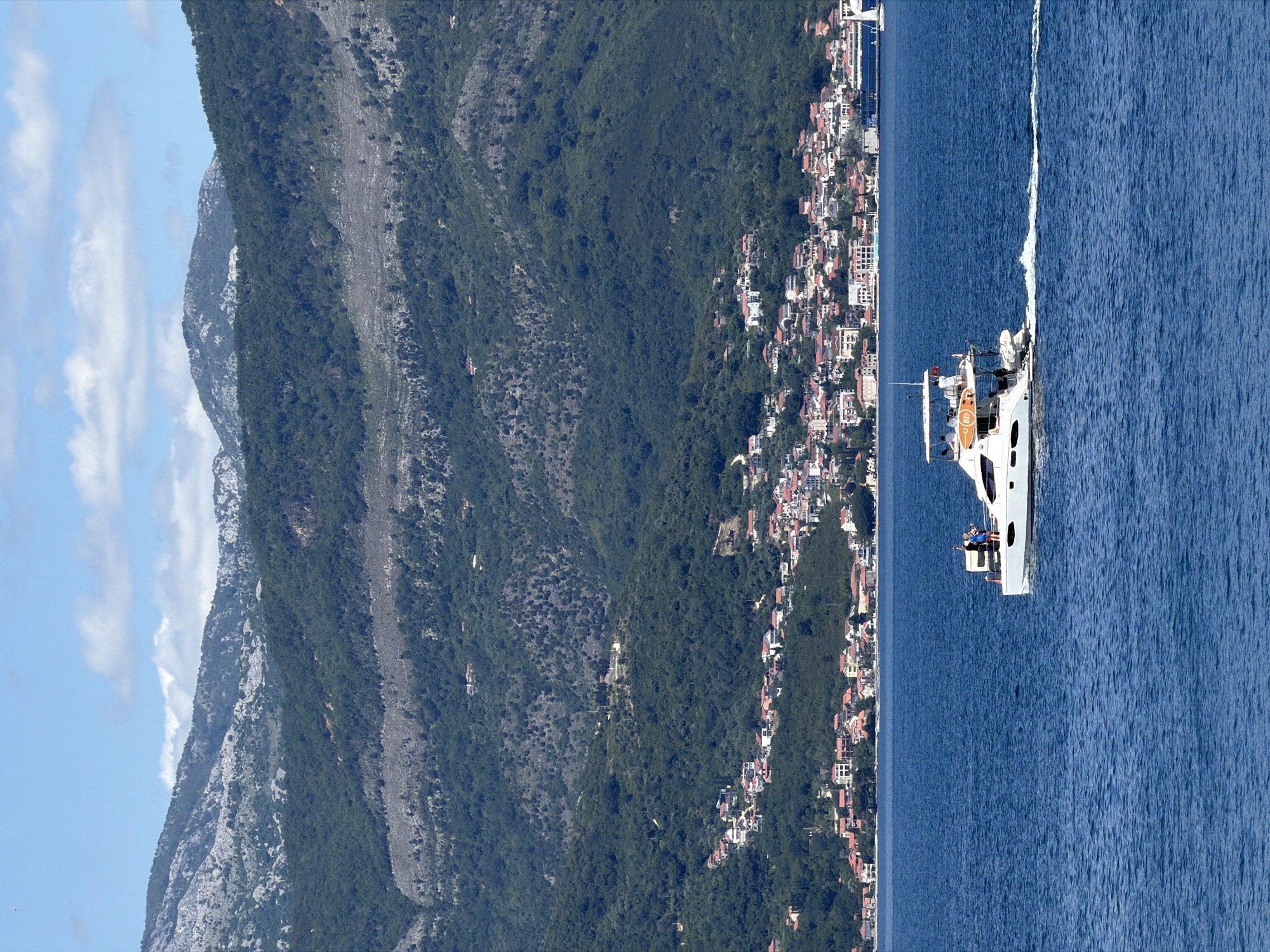Yacht spotted traveling past Gošići coast, Montenegro