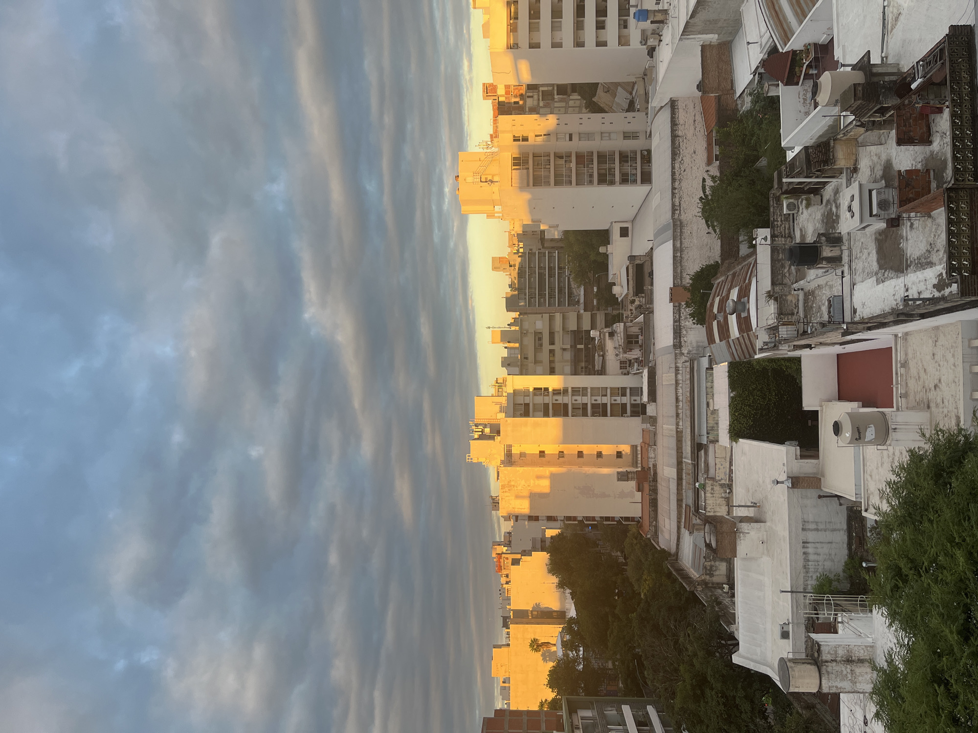 Sunset skyline captured from elevated position in Cordoba, Argentina