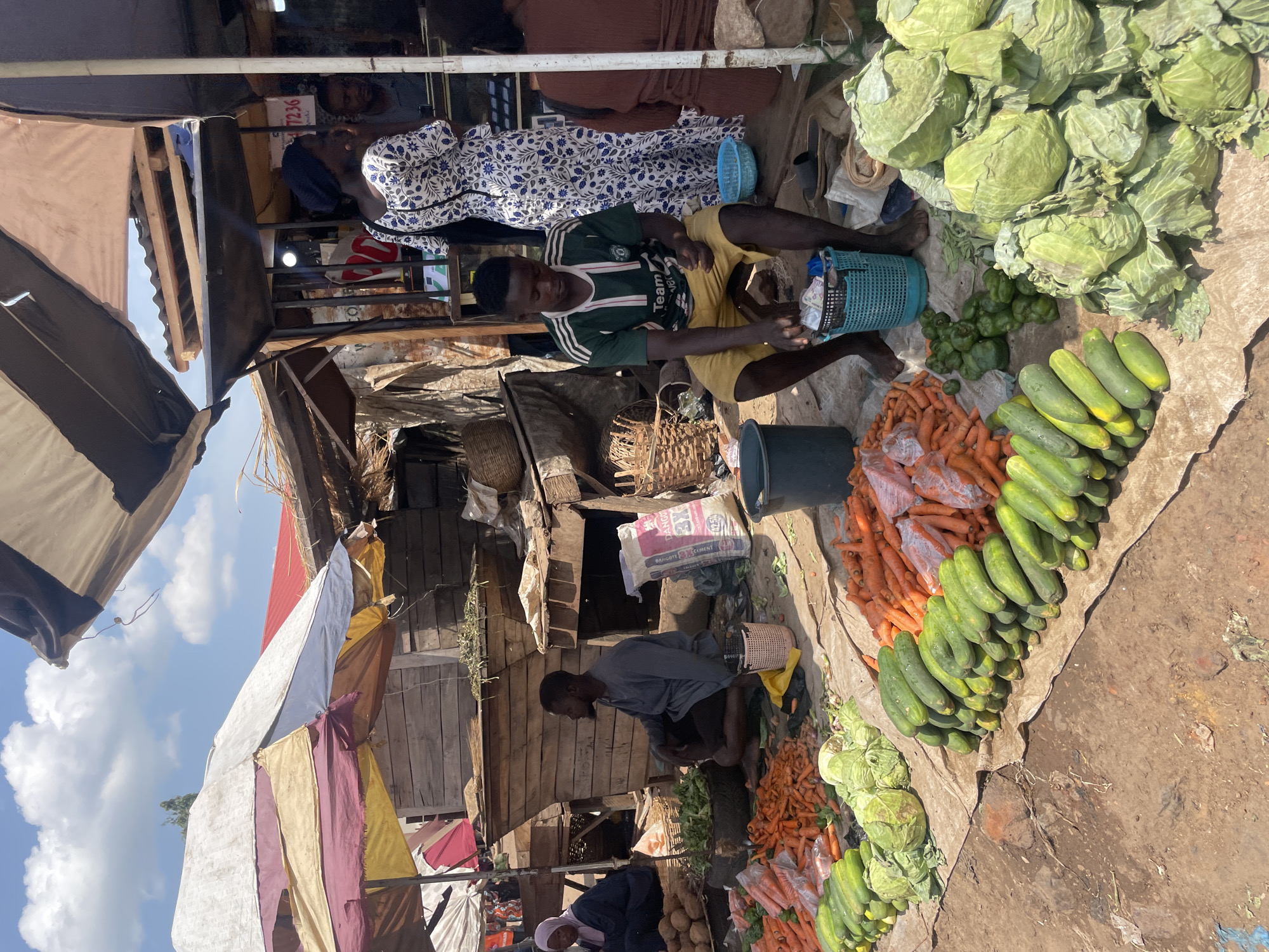 Urban marketplace activity documented across multiple street scenes