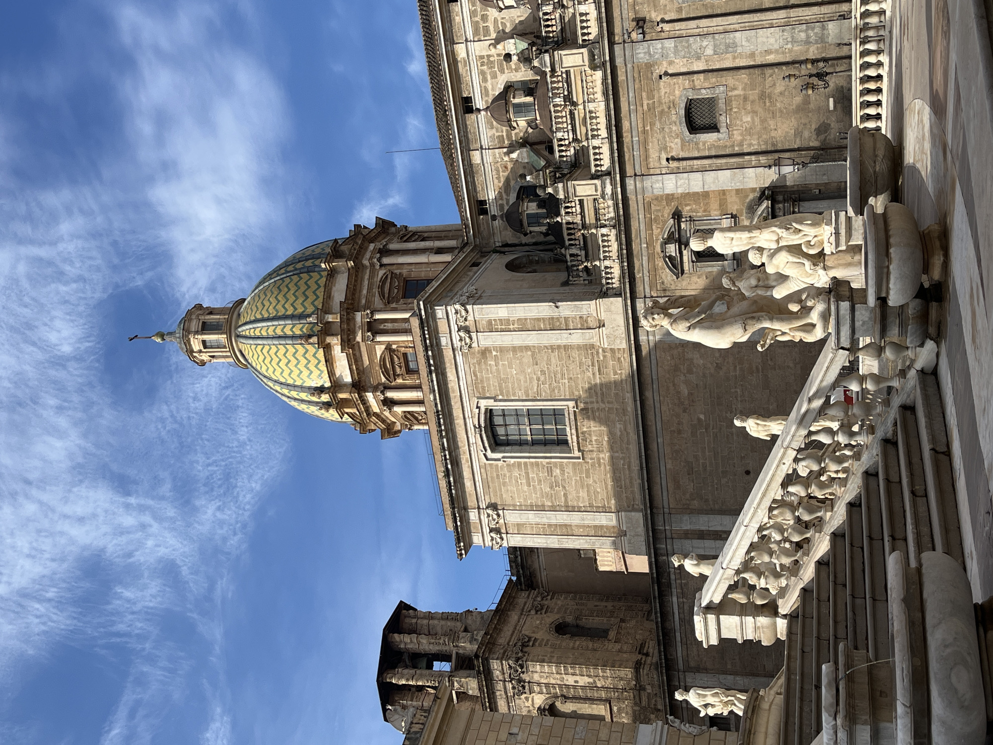 Historic Palermo churches photographed from street level